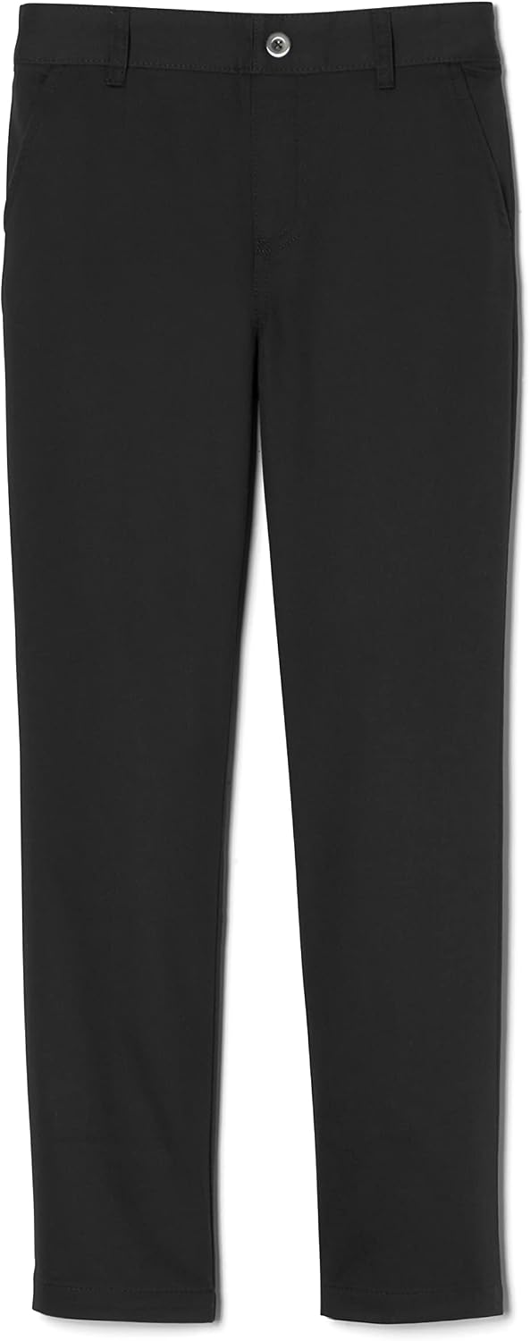 French Toast Girls' Pull-On Straight Fit Stretch Twill Pant