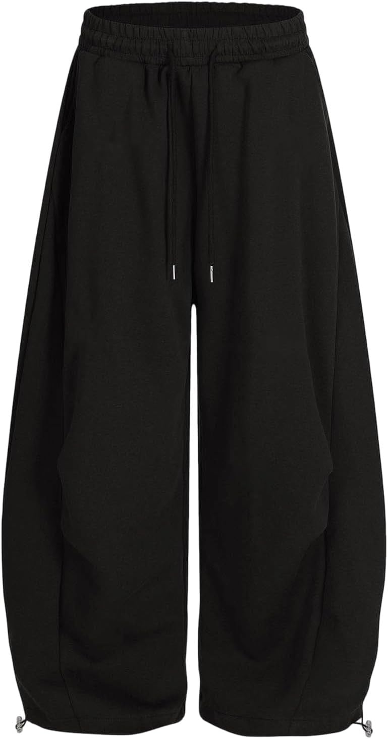 Girls Sweatpants Baggy Barrel Wide Leg Pants Drawstring Open Bottom Casual Sweat Trousers with Pockets 5-15 Years