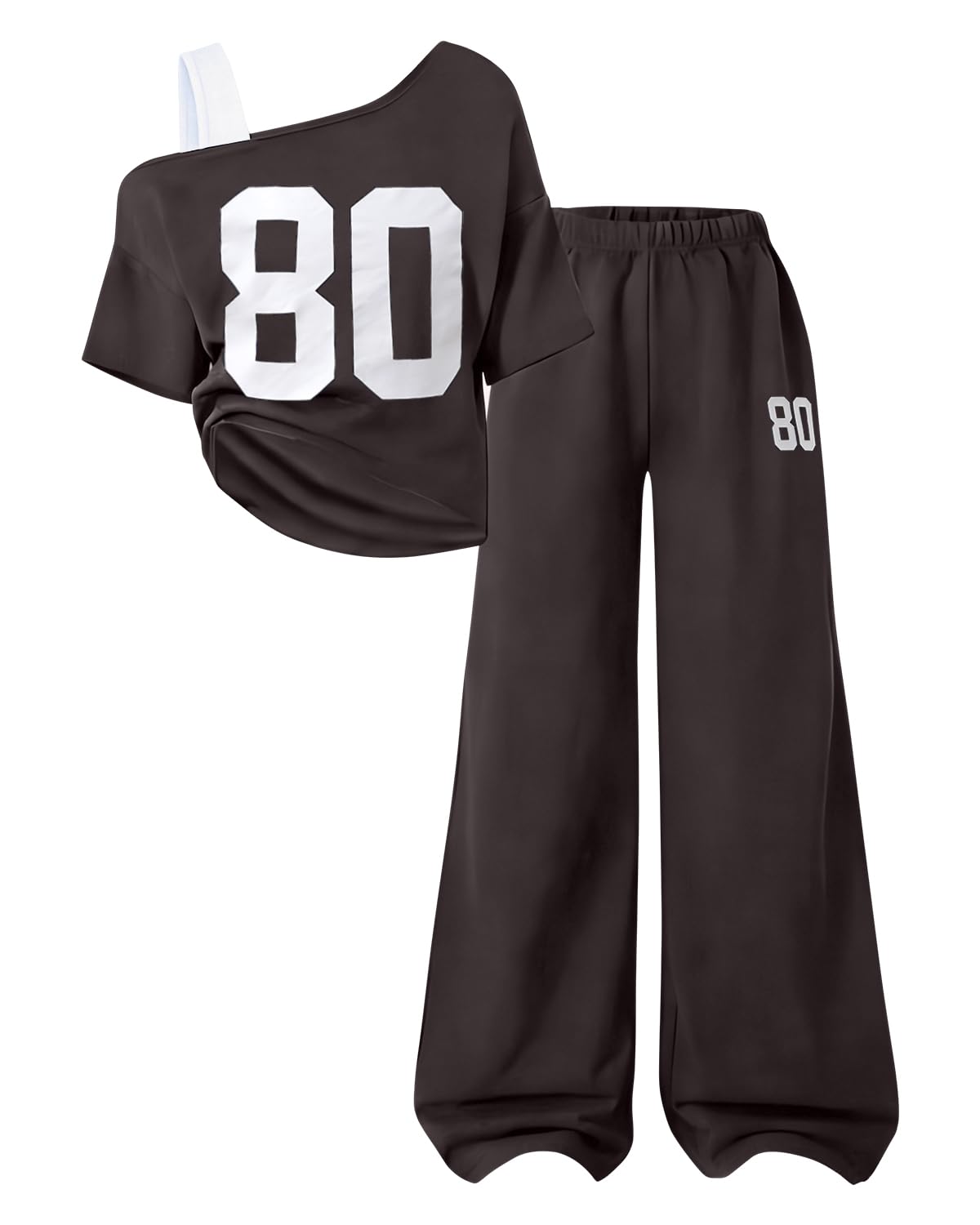 Teen Girls Clothes Off the Shoulder Top and Wide Leg Pants Matching Outfit Set with Pockets Size 7-16