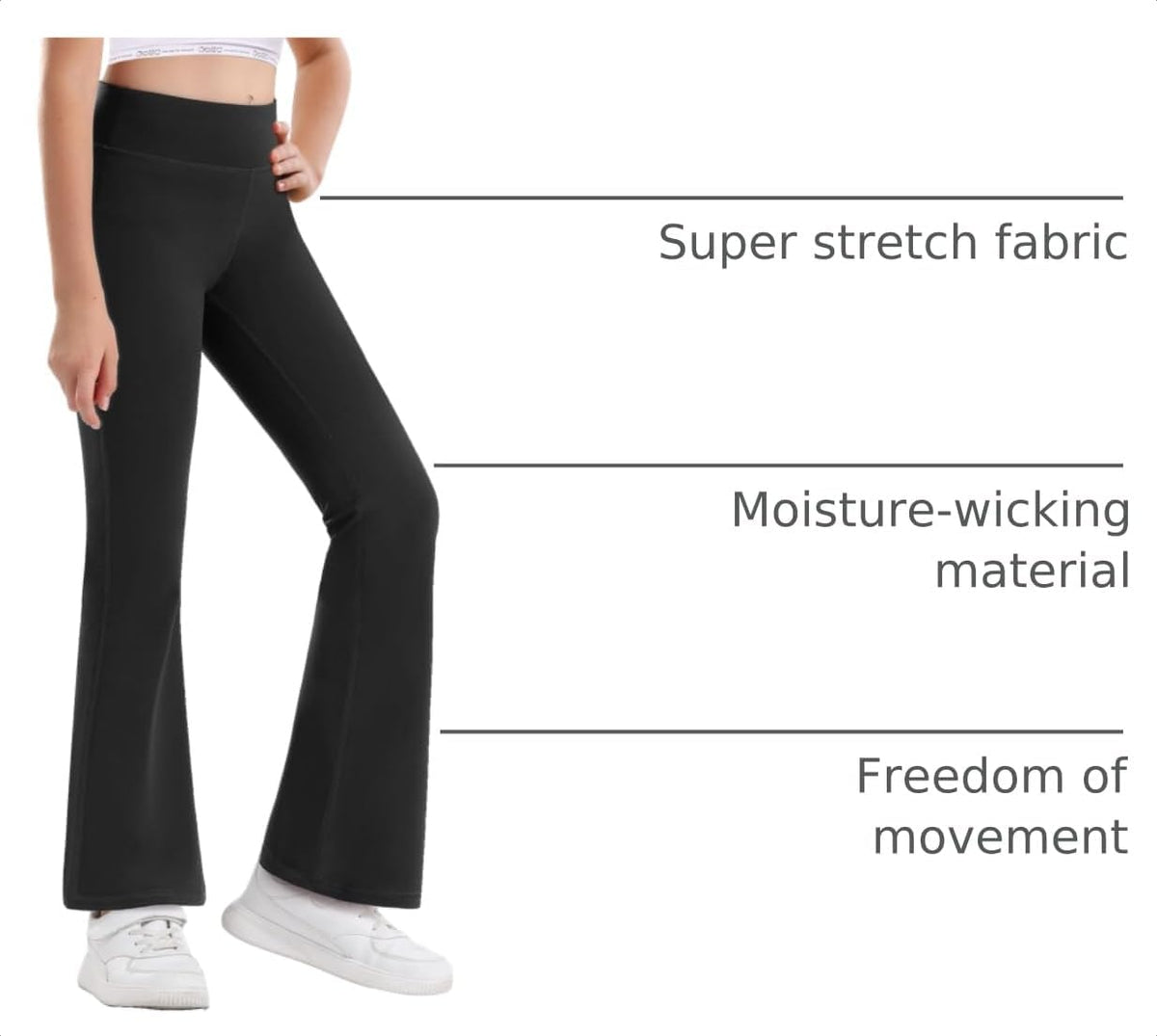 Stelle Girls Flare Leggings High Waisted for Dance Yoga School Daily Wear