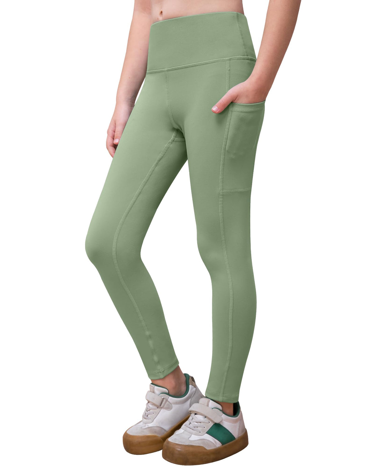 NORMOV Girls Flare Yoga Pants with Pockets,Bell Bottom Wide Leg Athletic Leggings for Teen Kids5-15 Years Old