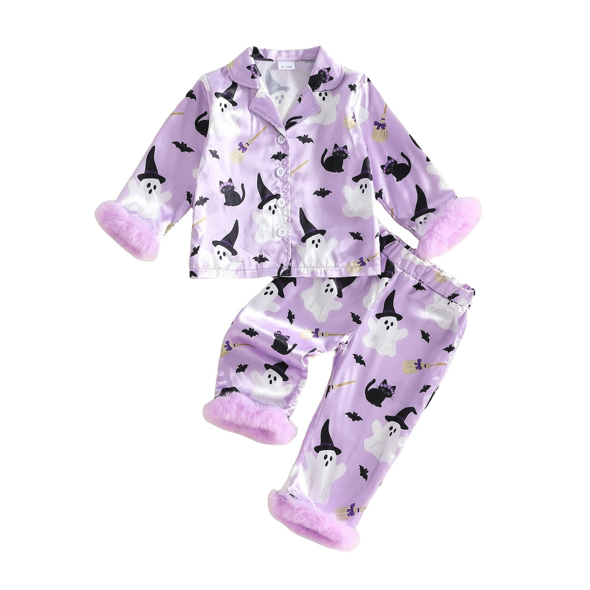 Hnyenmcko Kids Toddler Girl Halloween Pajamas Satin Shirts Pants Pjs Set