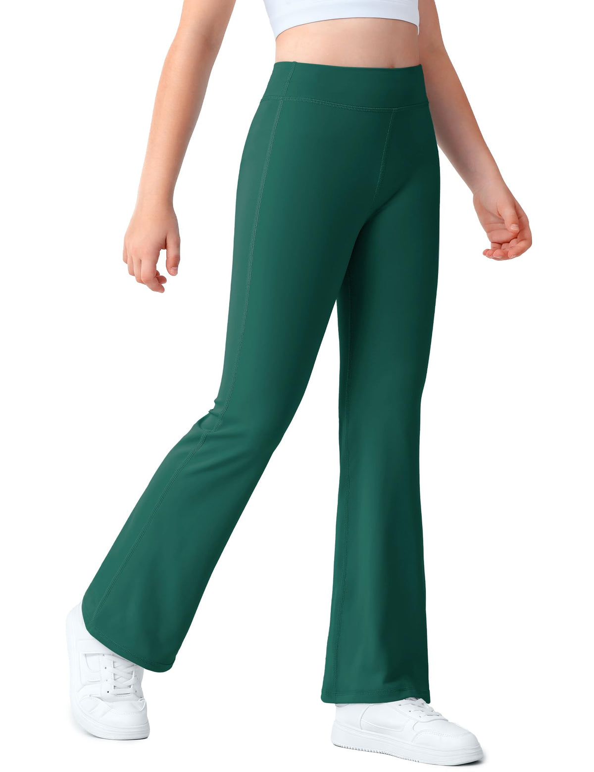 JOCMIC Girls Flare Leggings Kids School Uniform Bell Bottom Pants for Yoga