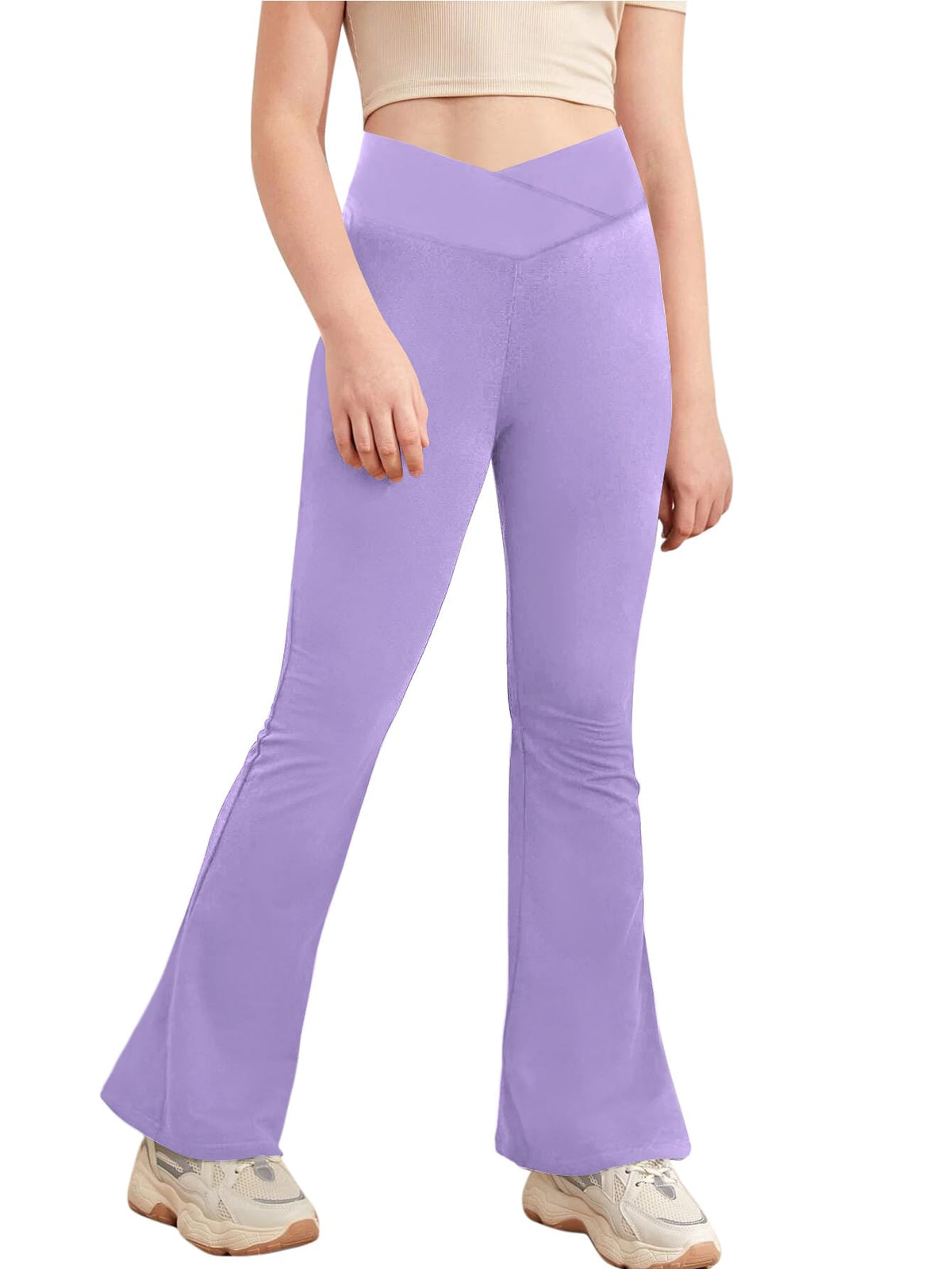 Esobo Girls Flare Leggings Kids High Waist Yoga Dance Pants Bell Bottoms