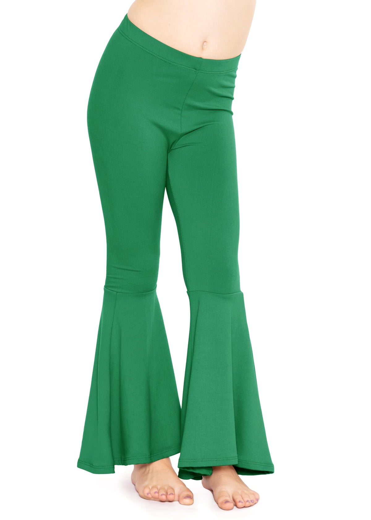 STRETCH IS COMFORT Girls Stretch Bell Bottoms Flare Pants Little | Big Kid Ruffle Bootcut Leggings | Sizes 2-14