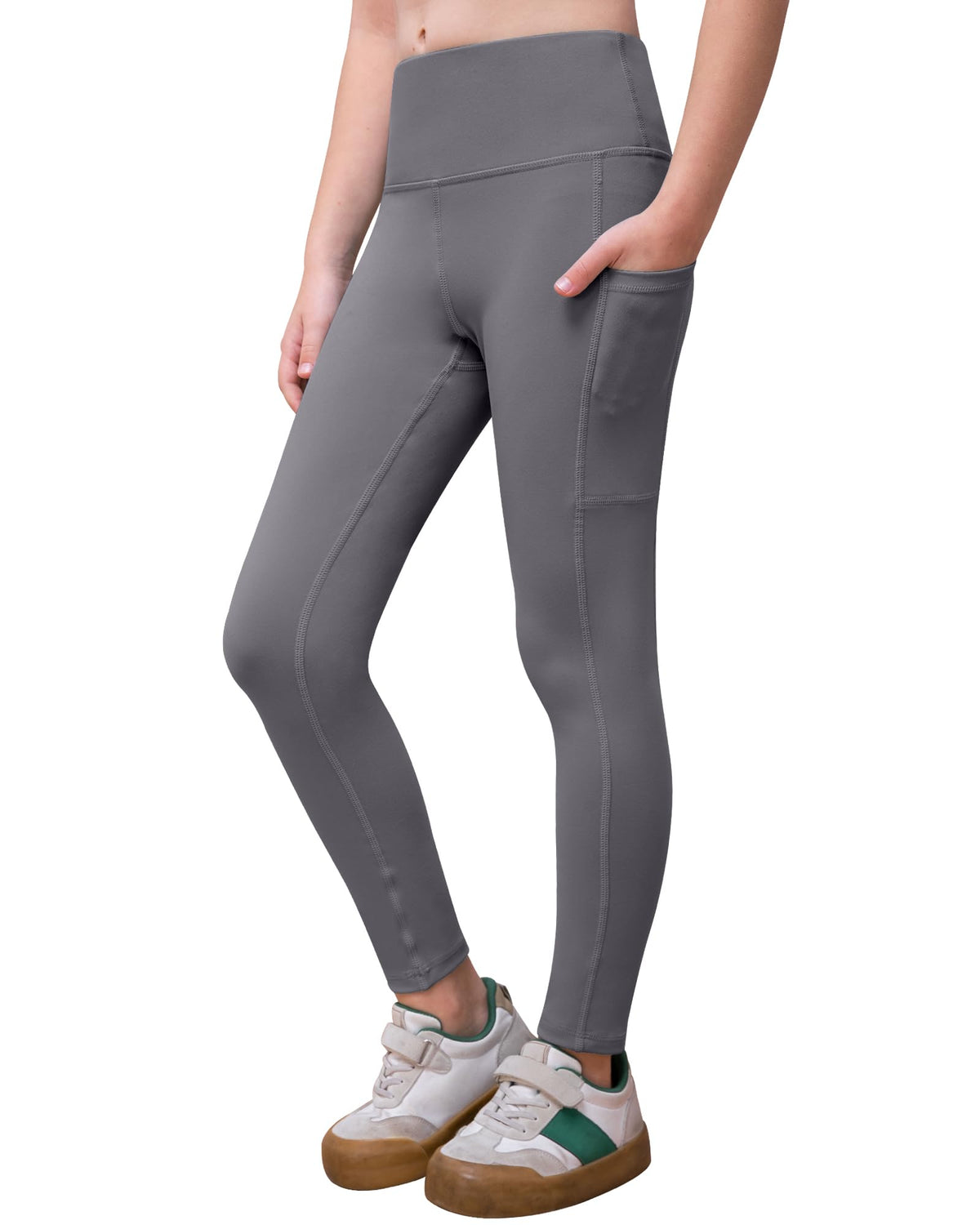 NORMOV Girls Flare Yoga Pants with Pockets,Bell Bottom Wide Leg Athletic Leggings for Teen Kids5-15 Years Old