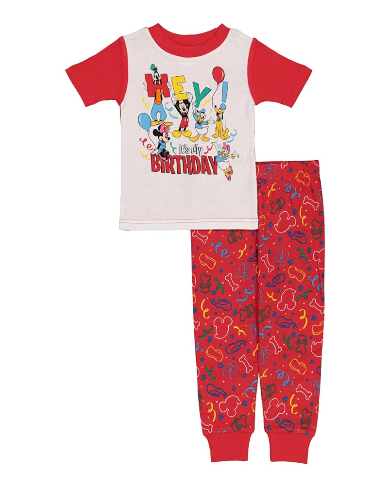 Disney unisex-child 2-piece Snug-fit Cotton Holiday Pajama Set, Soft & Cute for Kids