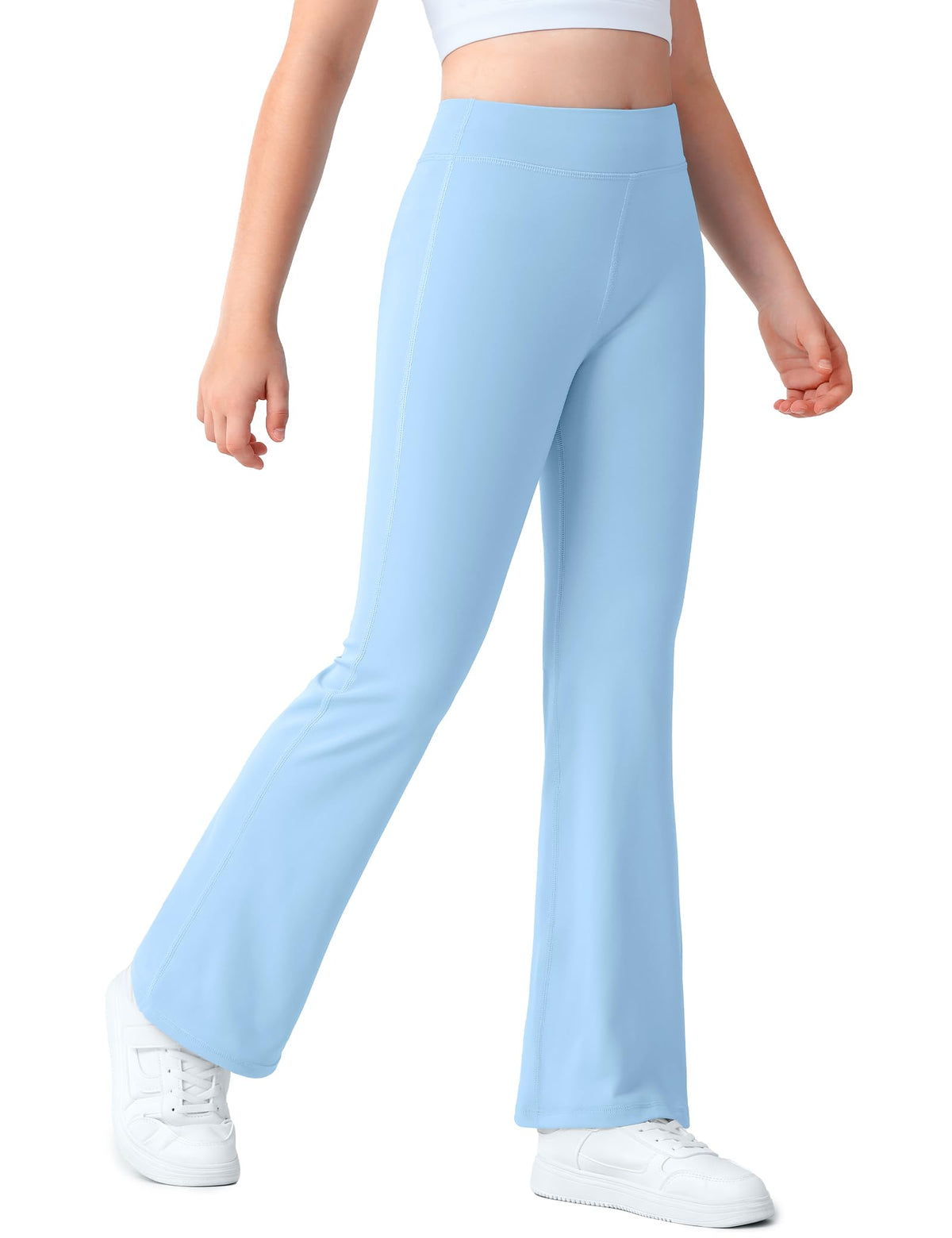 JOCMIC Girls Flare Leggings Kids School Uniform Bell Bottom Pants for Yoga