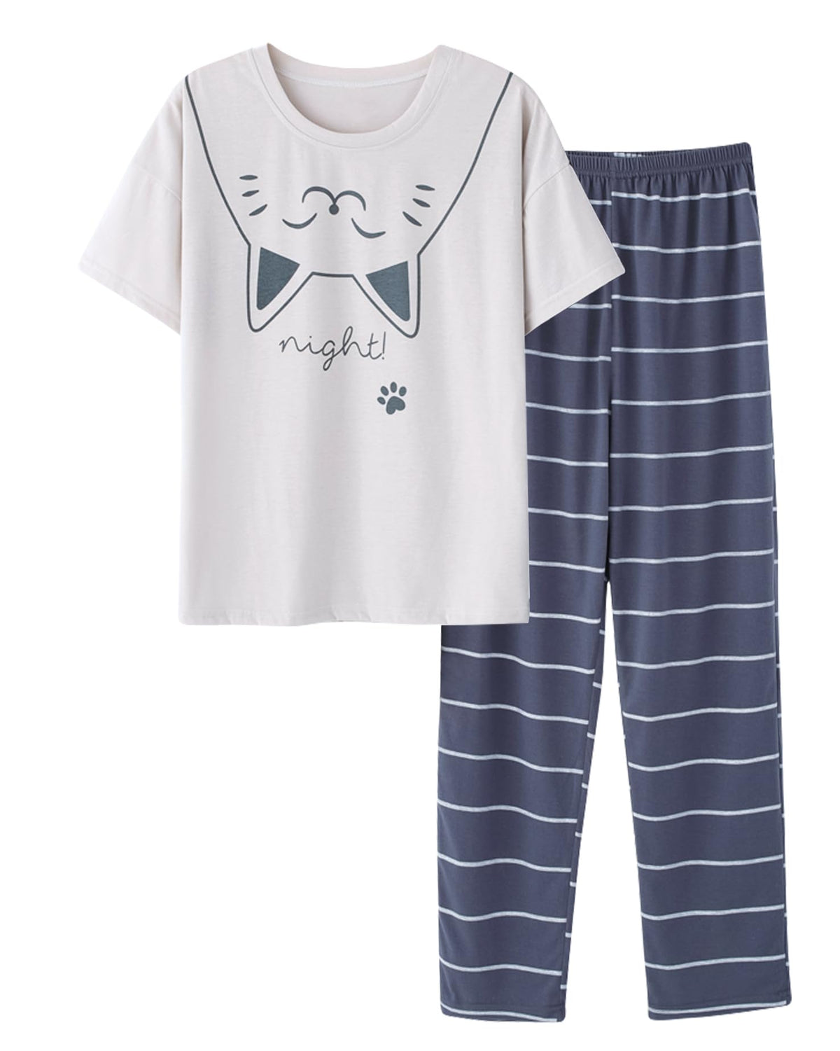 Big Girls Pajamas Lovely 2PCS Soft Cartoon Short Sleeve with Pants Sleepwear Teens PJS Clothes Size 6-16