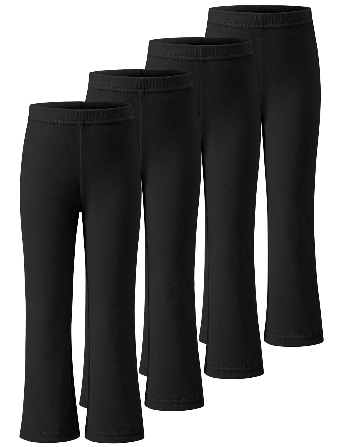 KEREDA 4 Pack Girls Flare Leggings School Uniform Pants Kids Bell Bottoms