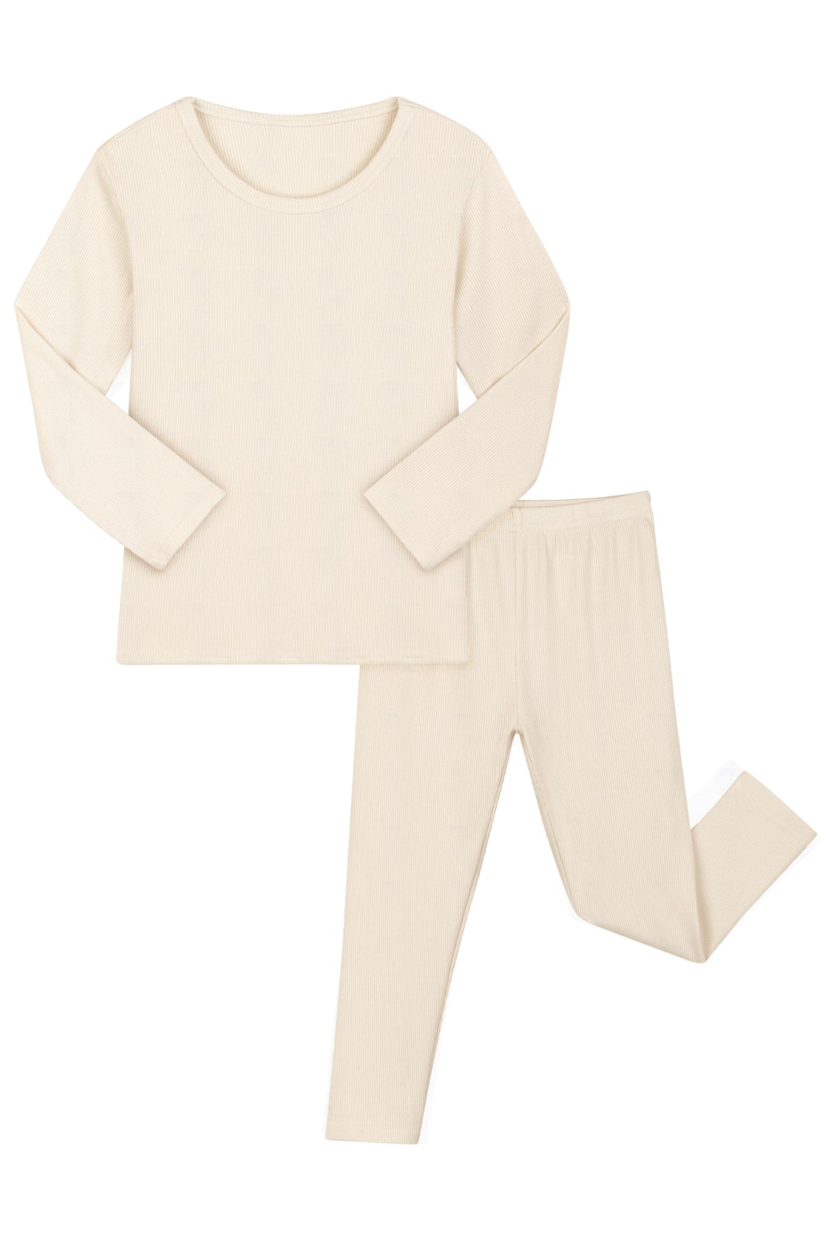 Resinta 2-Piece Boys Girls Long Sleeve Ribbed Base Layer Top Bottom Sets