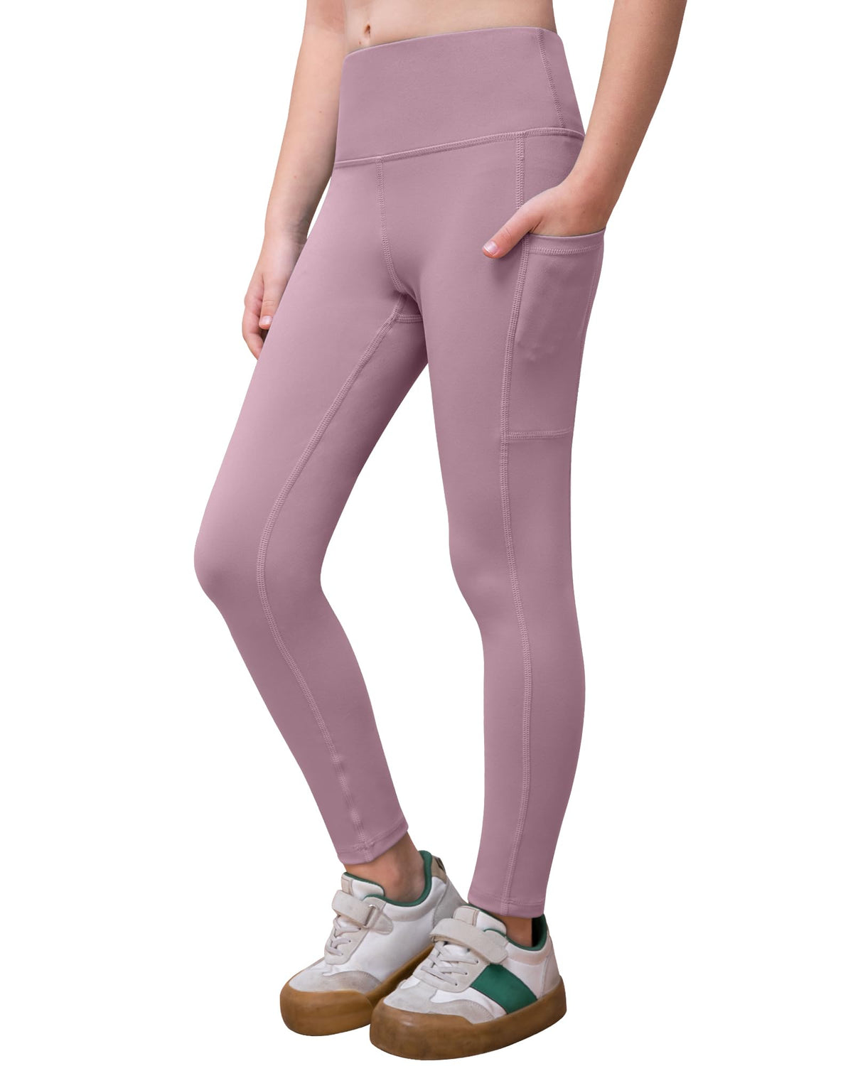 NORMOV Girls Flare Yoga Pants with Pockets,Bell Bottom Wide Leg Athletic Leggings for Teen Kids5-15 Years Old