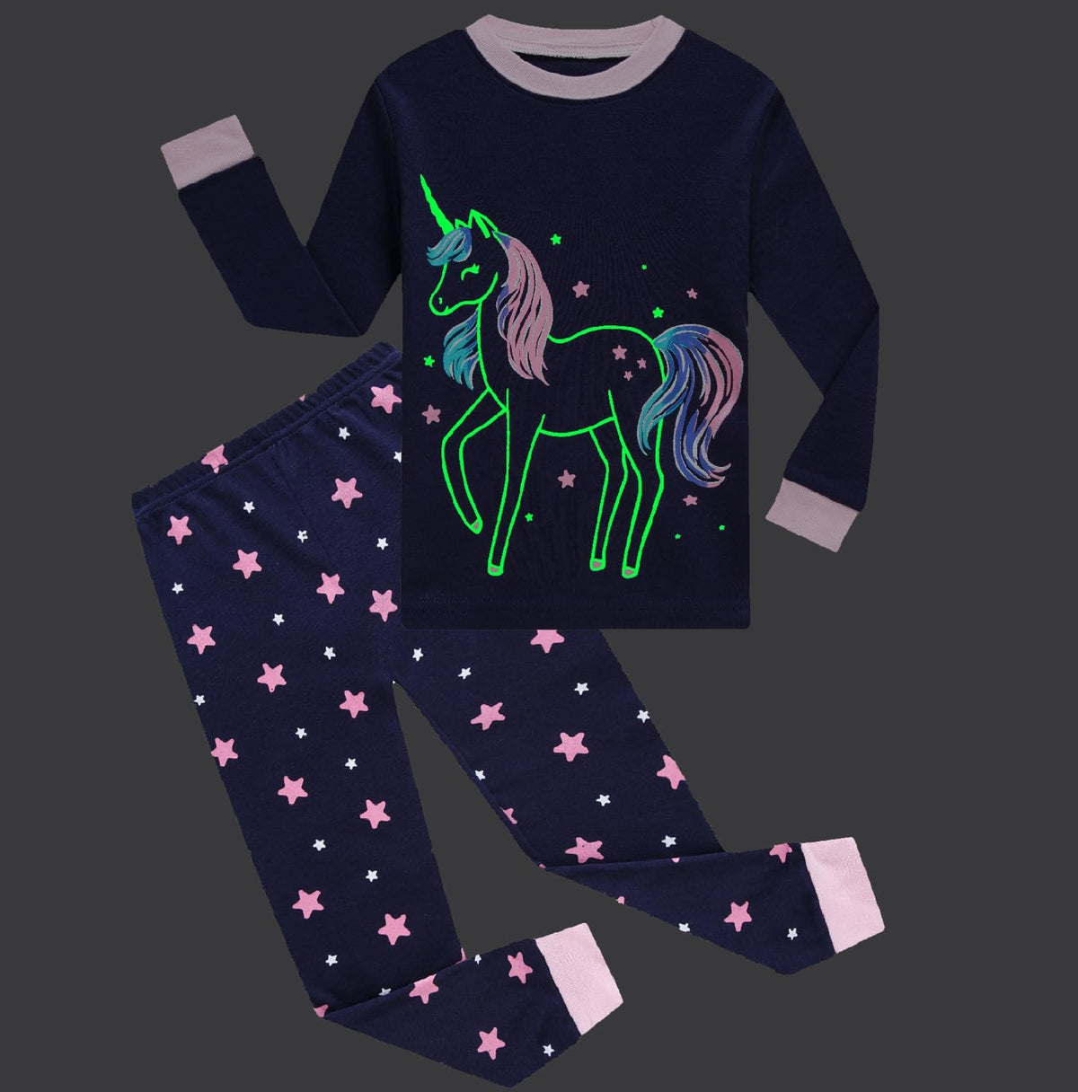Little bety Girls Pajamas Toddlers Cotton Longsleeve Sleepwear 18M-16Year
