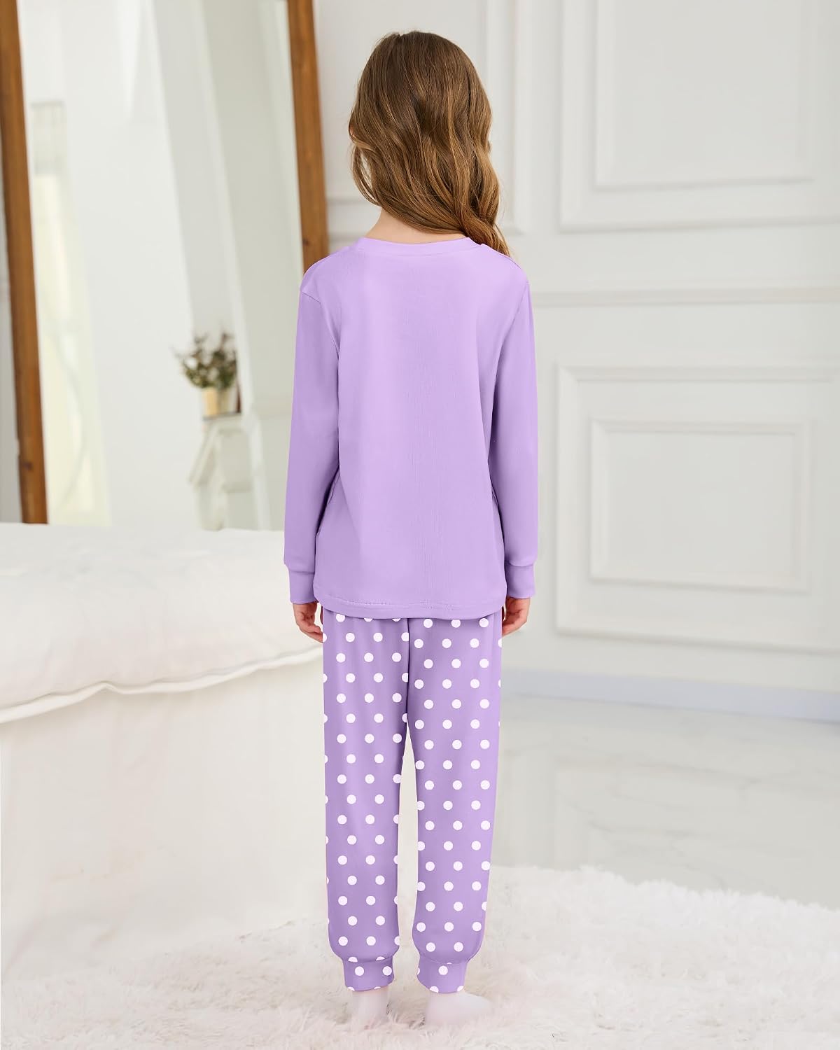 Mikrdoo Girls Pajamas Set Long Sleeve Top and Pants 2 Piece Sleepwear