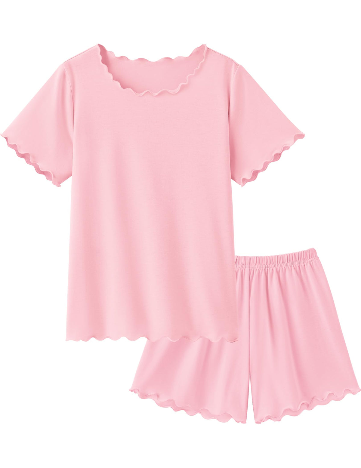 Arshiner Girls Pajamas Short Sleeve Lounge Set Soft Shirring Summer Pjs