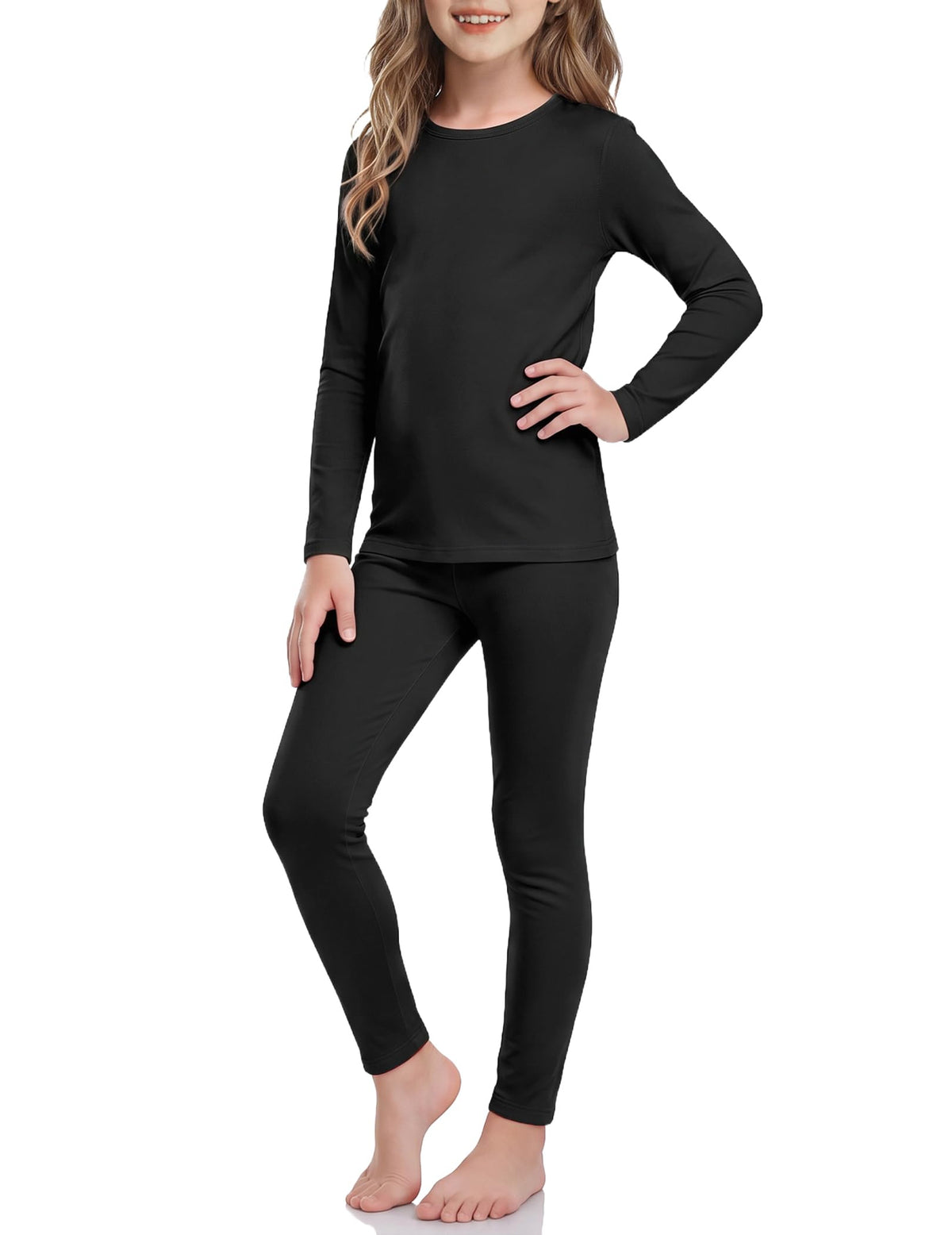 Arshiner Thermal Underwear for Kids Long Johns Girls Base Layer Top Bottom
