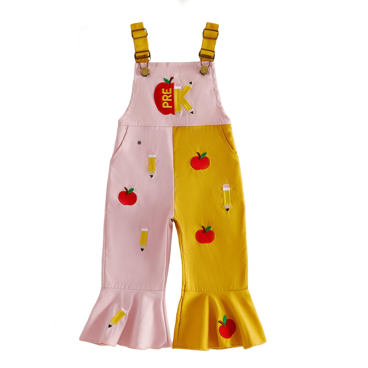 Toddler Baby Girl Bell Bottoms Romper Floral/Butterfly Overalls Suspender Flare Pants One Piece Strap Jumpsuit