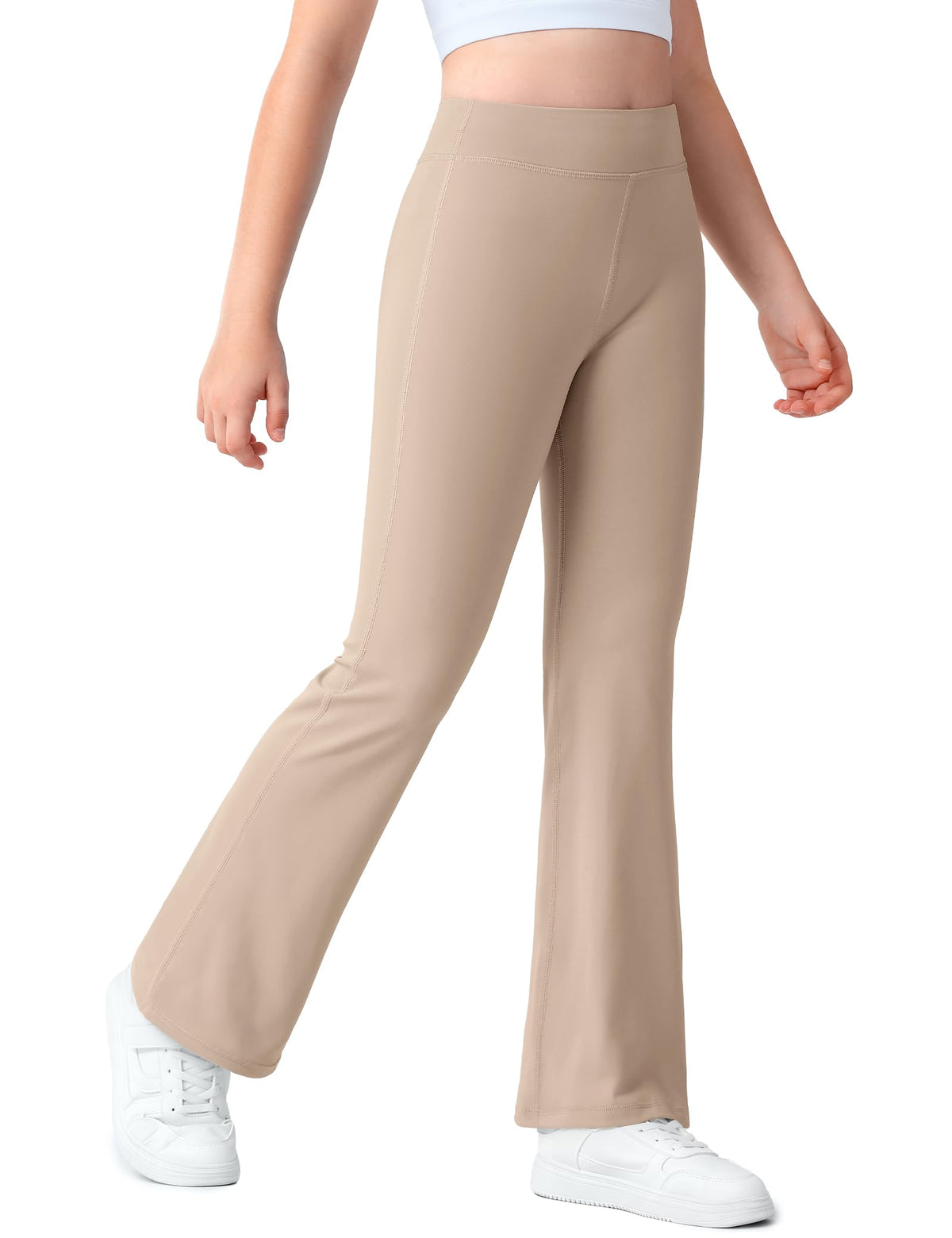 JOCMIC Girls Flare Leggings Kids School Uniform Bell Bottom Pants for Yoga