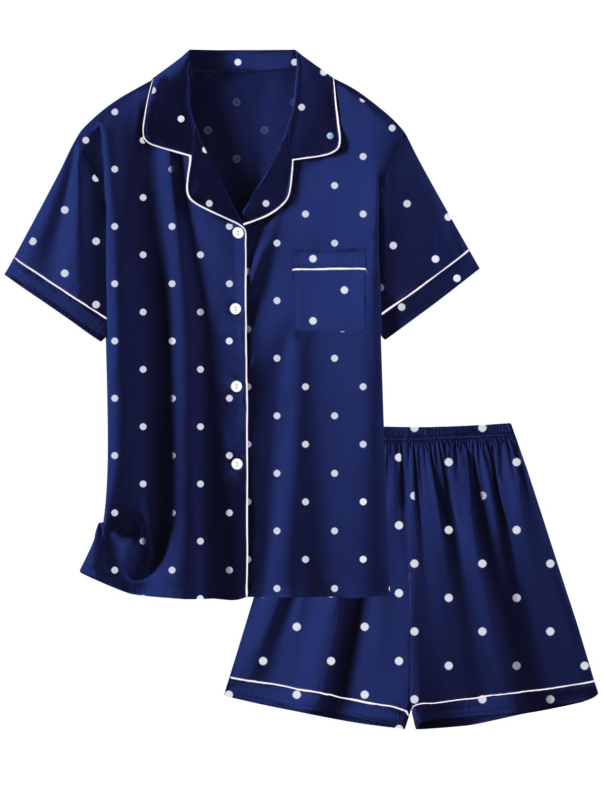 Schbbbta Girls Womens Pajamas, Satin Silky Pjs Set Kids 2Pcs Button-Down Nightwear Sleepwear Gift for Mommy and me