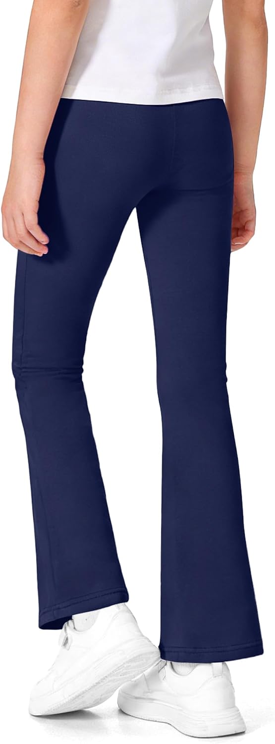 BOOPH Girls Flare Leggings Kids Uniform Pants School Bell Bottoms for Girl
