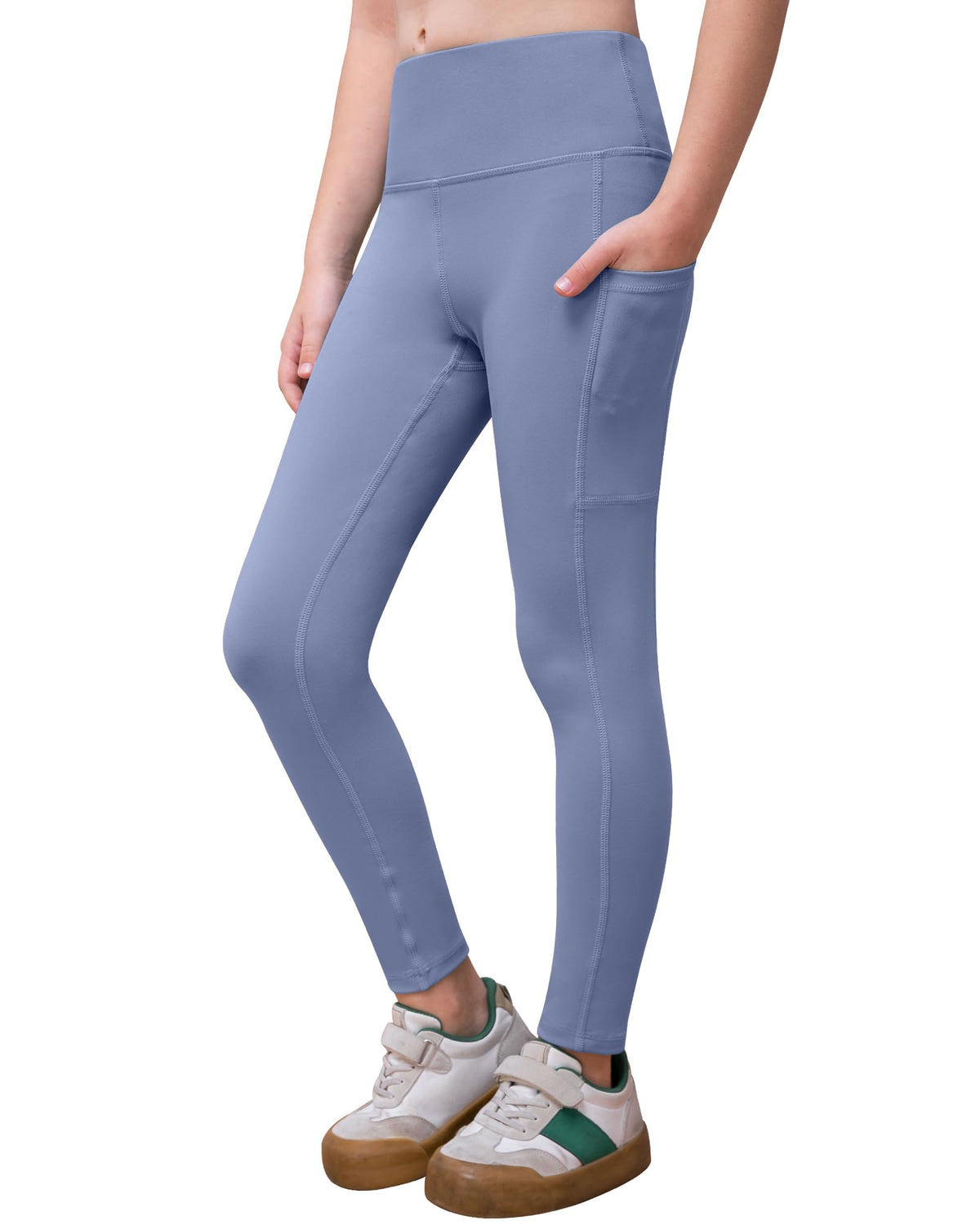 NORMOV Girls Flare Yoga Pants with Pockets,Bell Bottom Wide Leg Athletic Leggings for Teen Kids5-15 Years Old