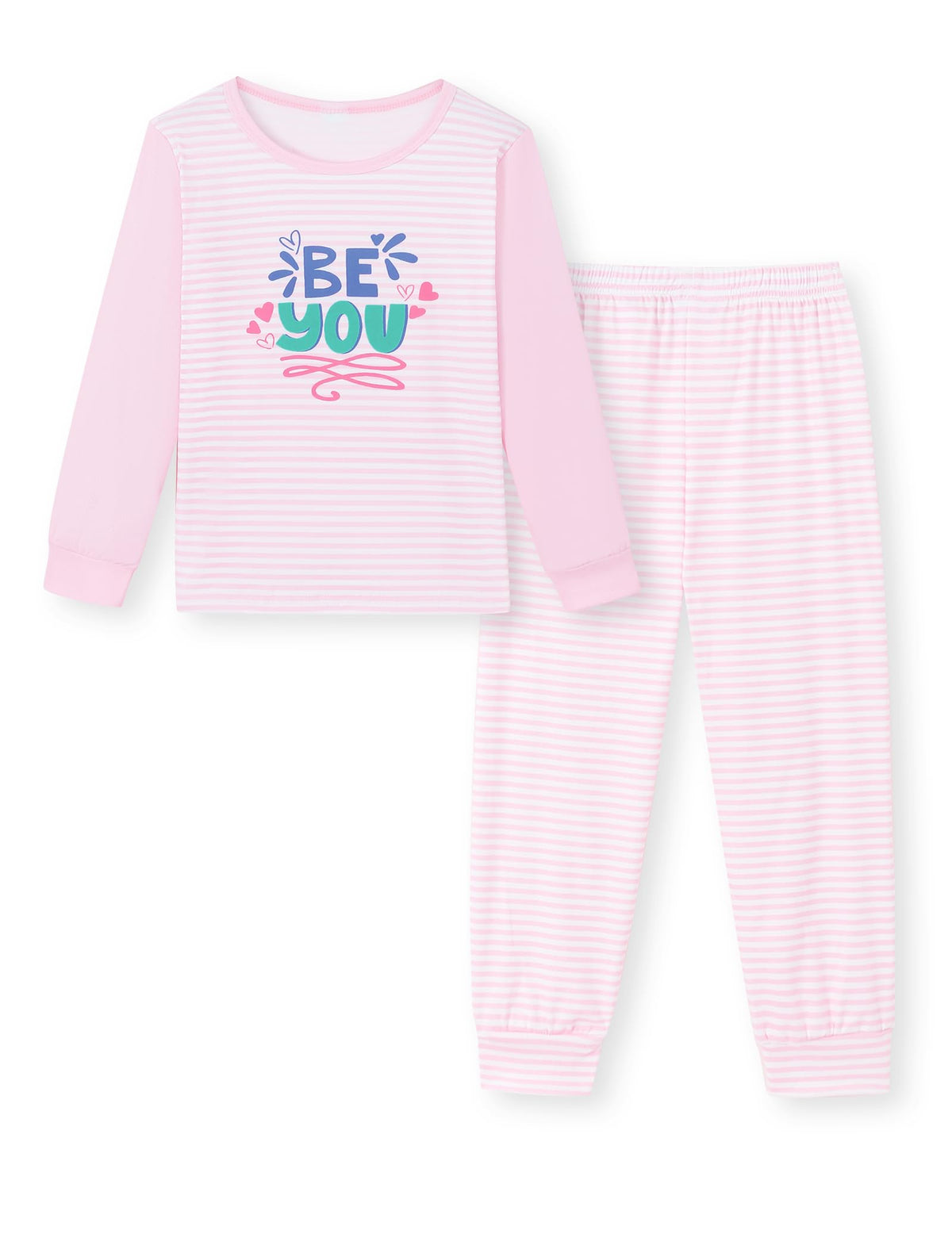 Mikrdoo Girls Pajamas Set Long Sleeve Top and Pants 2 Piece Sleepwear