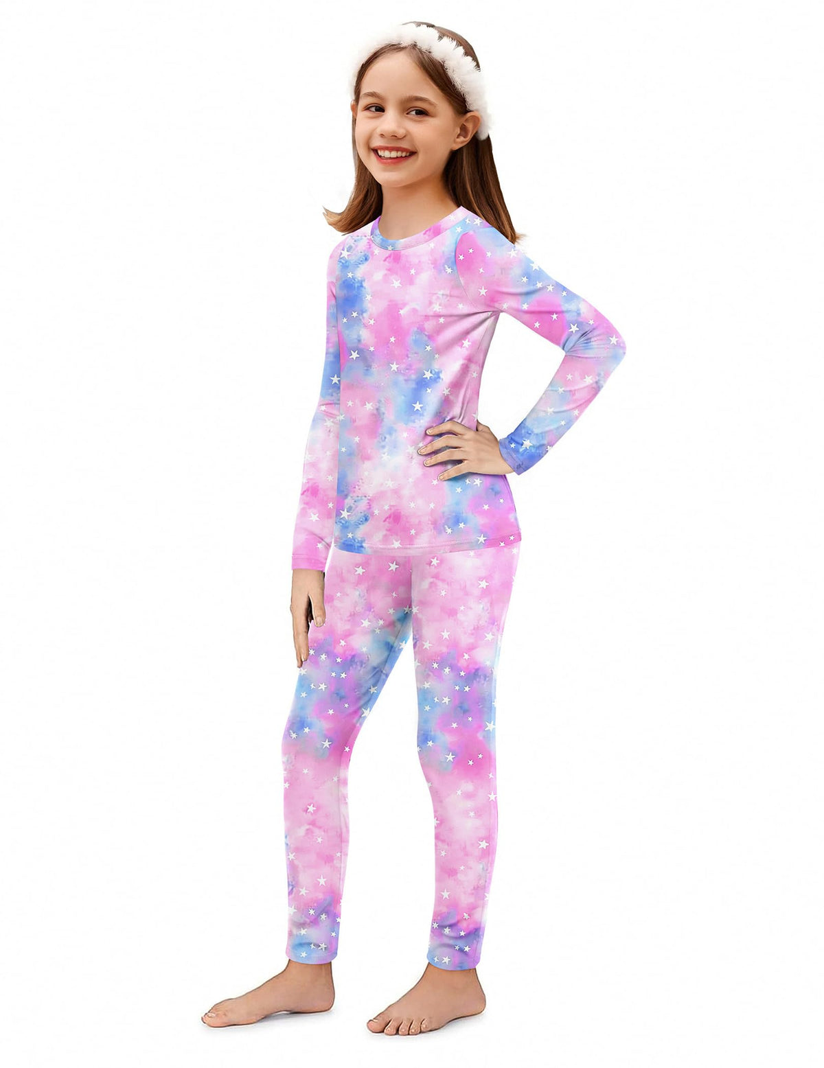 Arshiner Thermal Underwear for Kids Long Johns Girls Base Layer Top Bottom