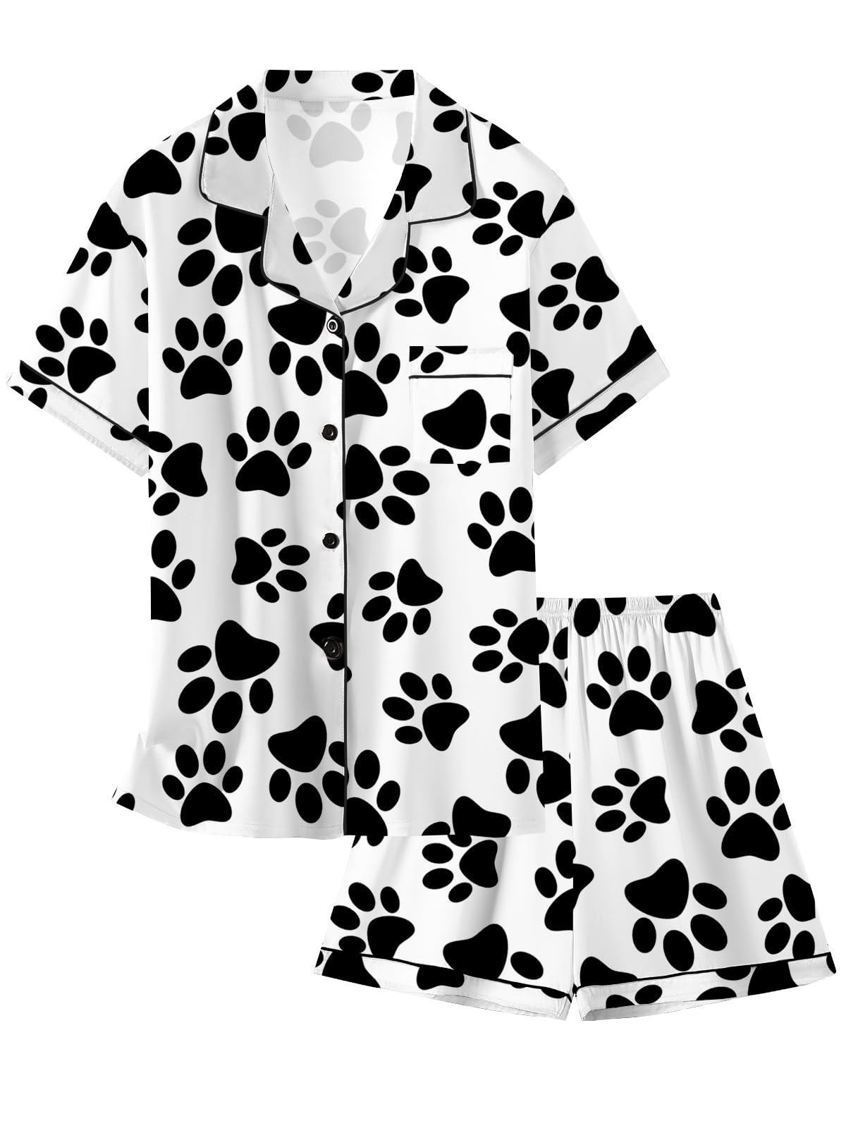 Schbbbta Girls Womens Pajamas, Satin Silky Pjs Set Kids 2Pcs Button-Down Nightwear Sleepwear Gift for Mommy and me