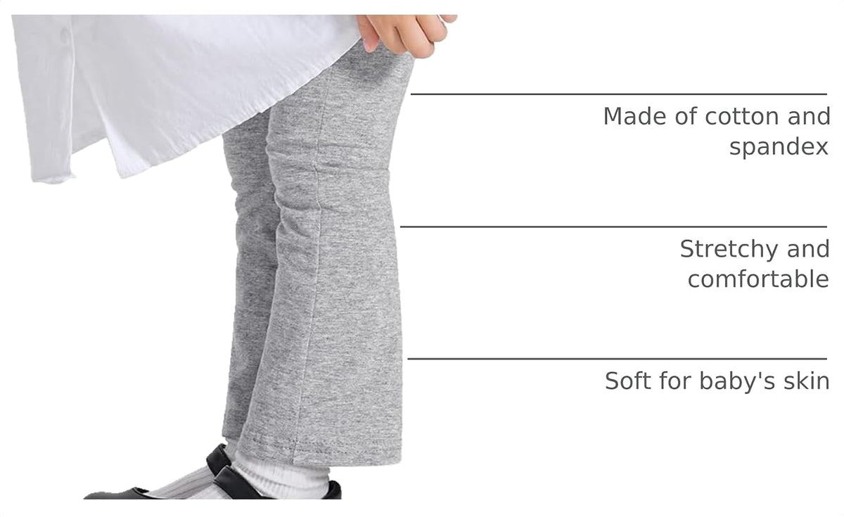Witwot 3 Pack Baby Girls Flare Pants Cotton Toddler Bell Bottom Leggings