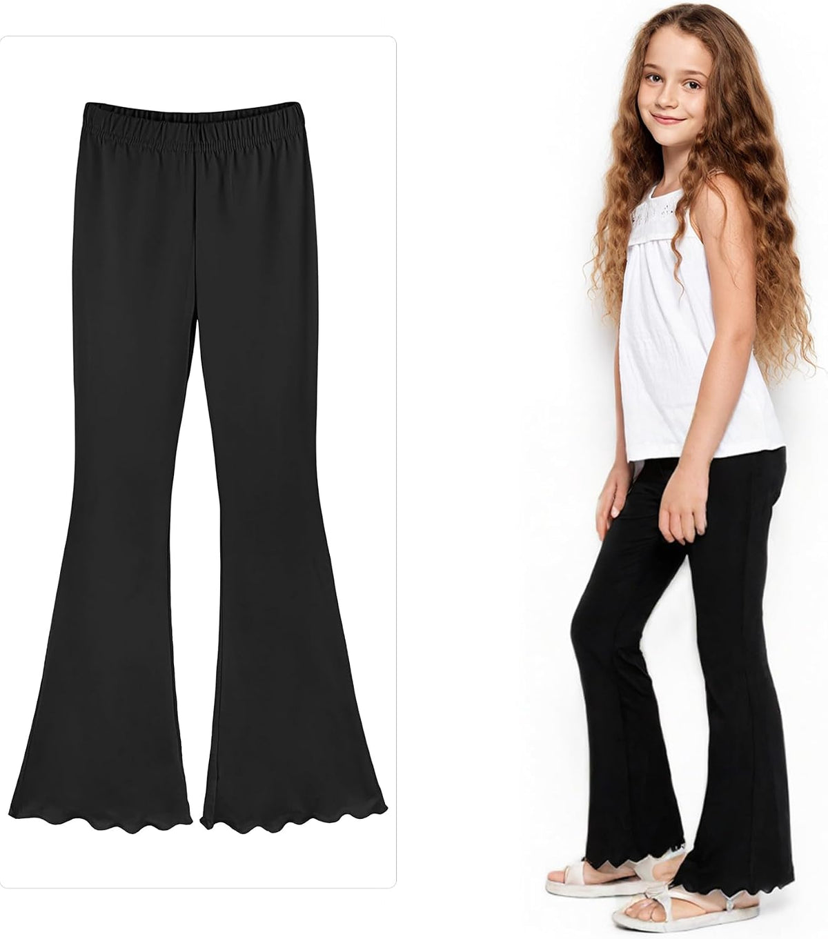 3 Pcs Girls Flare Leggings Mid Waisted Bell Bottom Yoga Pants