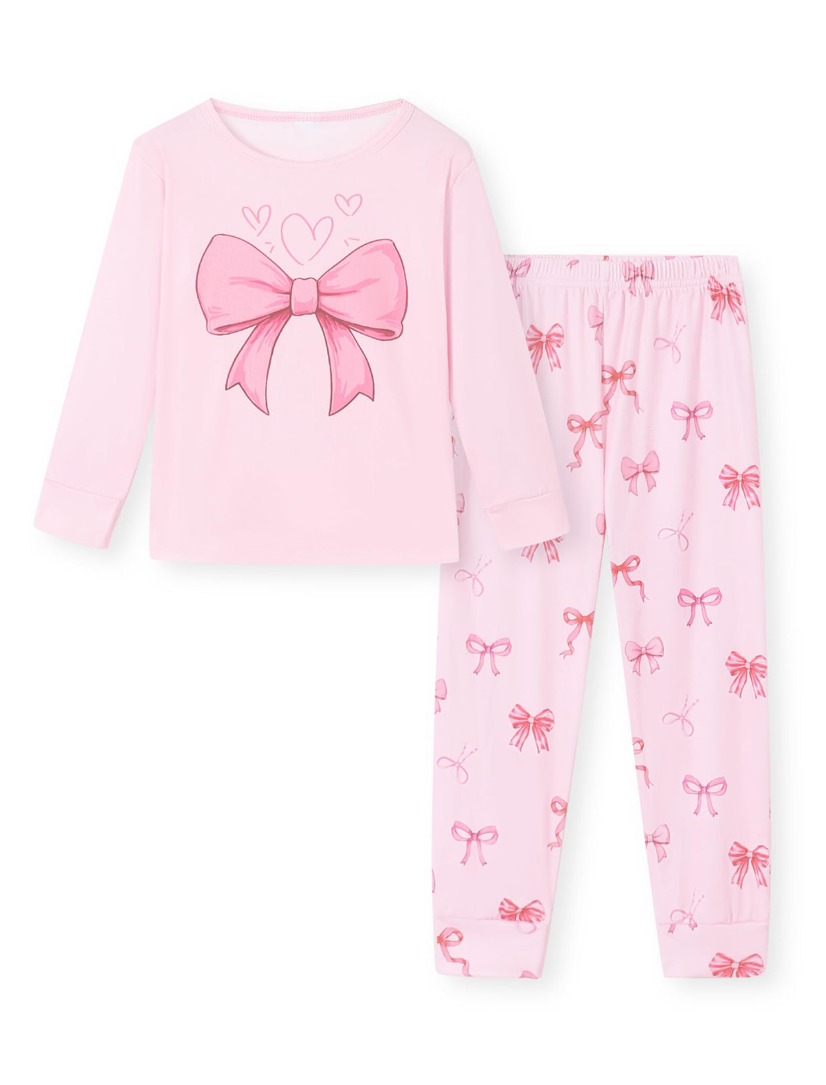 Mikrdoo Girls Pajamas Set Long Sleeve Top and Pants 2 Piece Sleepwear