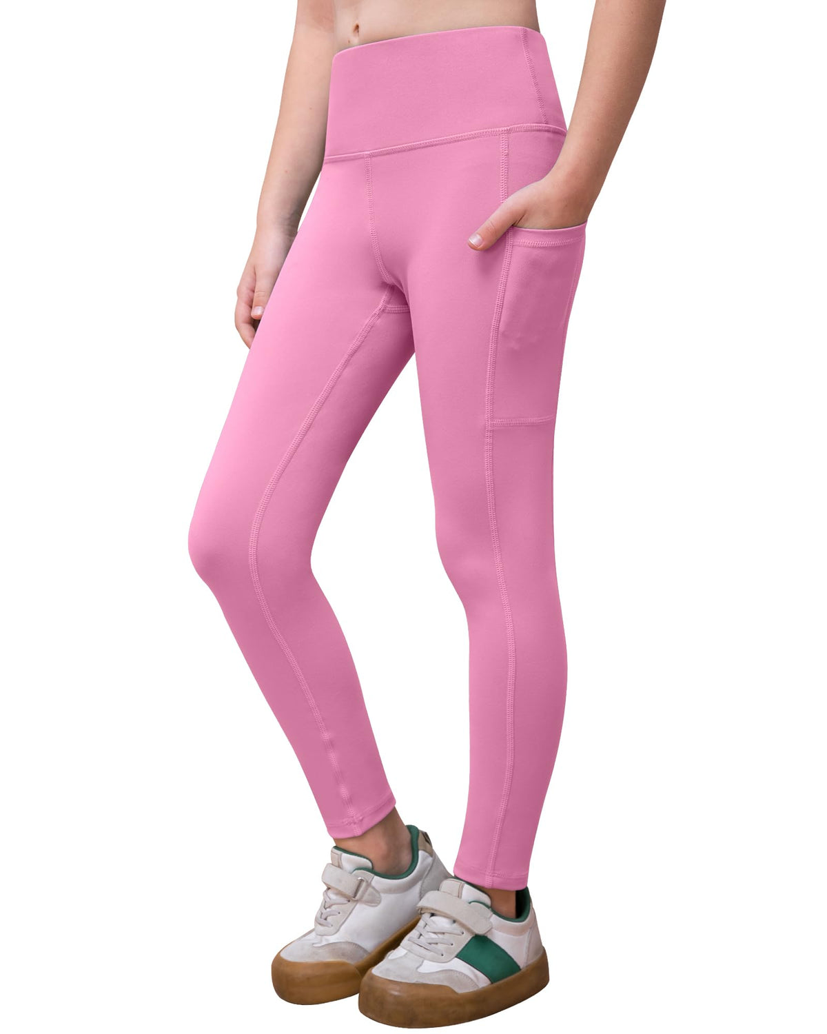 NORMOV Girls Flare Yoga Pants with Pockets,Bell Bottom Wide Leg Athletic Leggings for Teen Kids5-15 Years Old