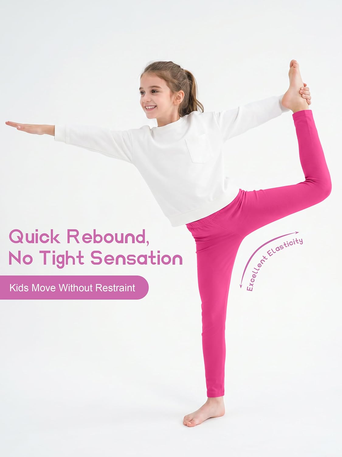 Resinta 6 Pack Girls Cotton Leggings Toddler Pants Kids Yoga Pants Tights