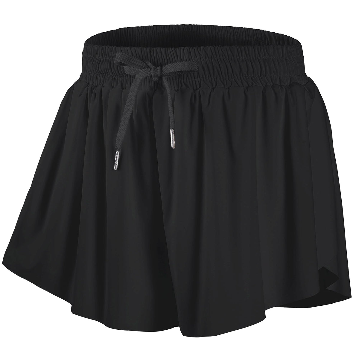 DIPUG Girls Butterfly Shorts with Pocket 2-in-1 Flowy Athletic Cheer Skorts