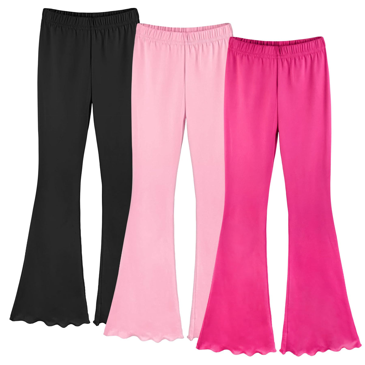 ZukoCert Girls Flare Leggings, Mid Waist Bell Bottom Pants for Kids, Kids Flare Pants Size 4-13Y
