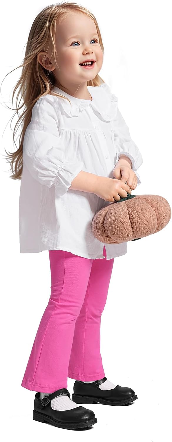 Witwot Toddler Girl Flare Pants Girls Cotton Leggings Bell Bottoms Clothes
