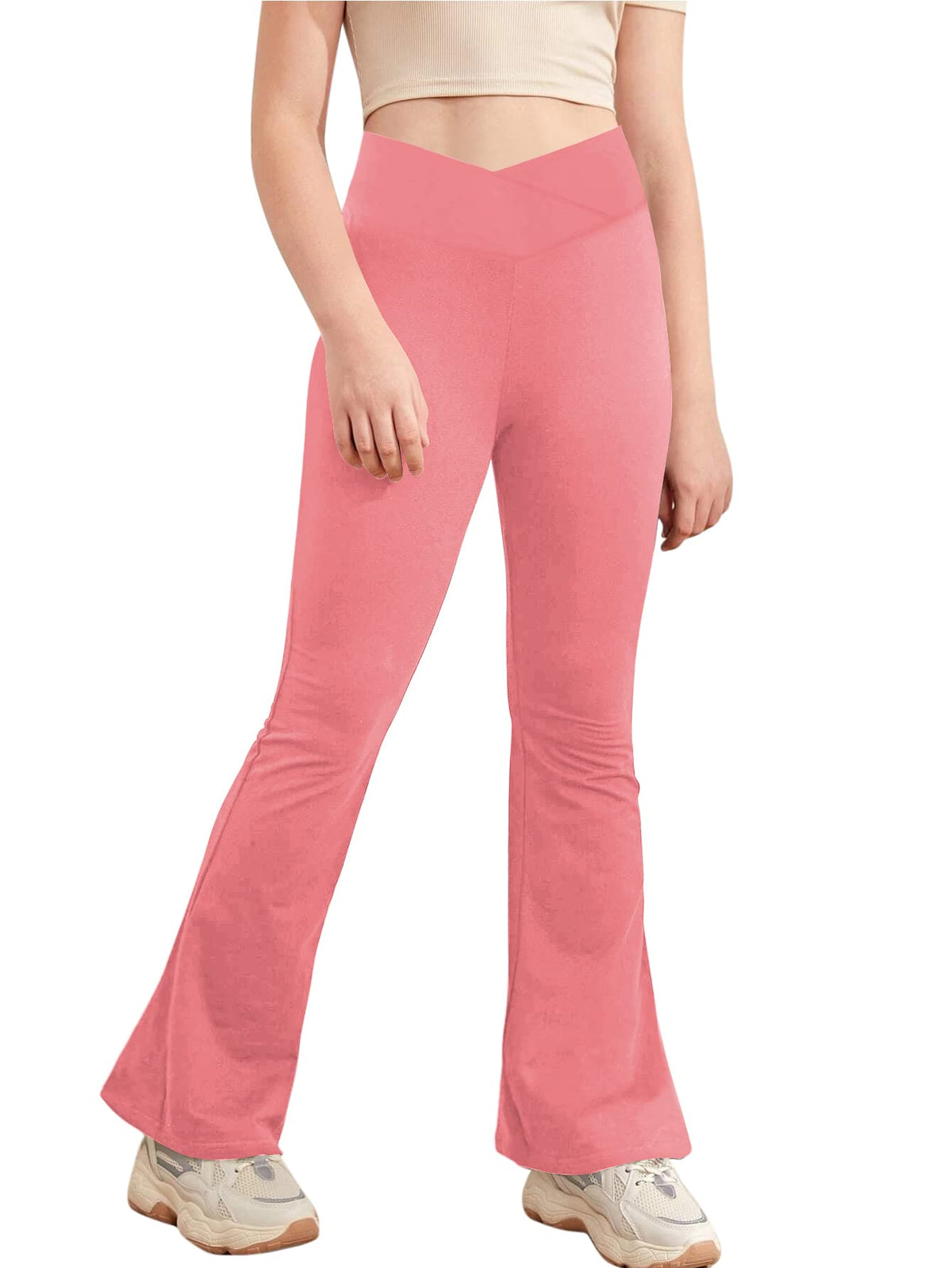 Esobo Girls Flare Leggings Kids High Waist Yoga Dance Pants Bell Bottoms