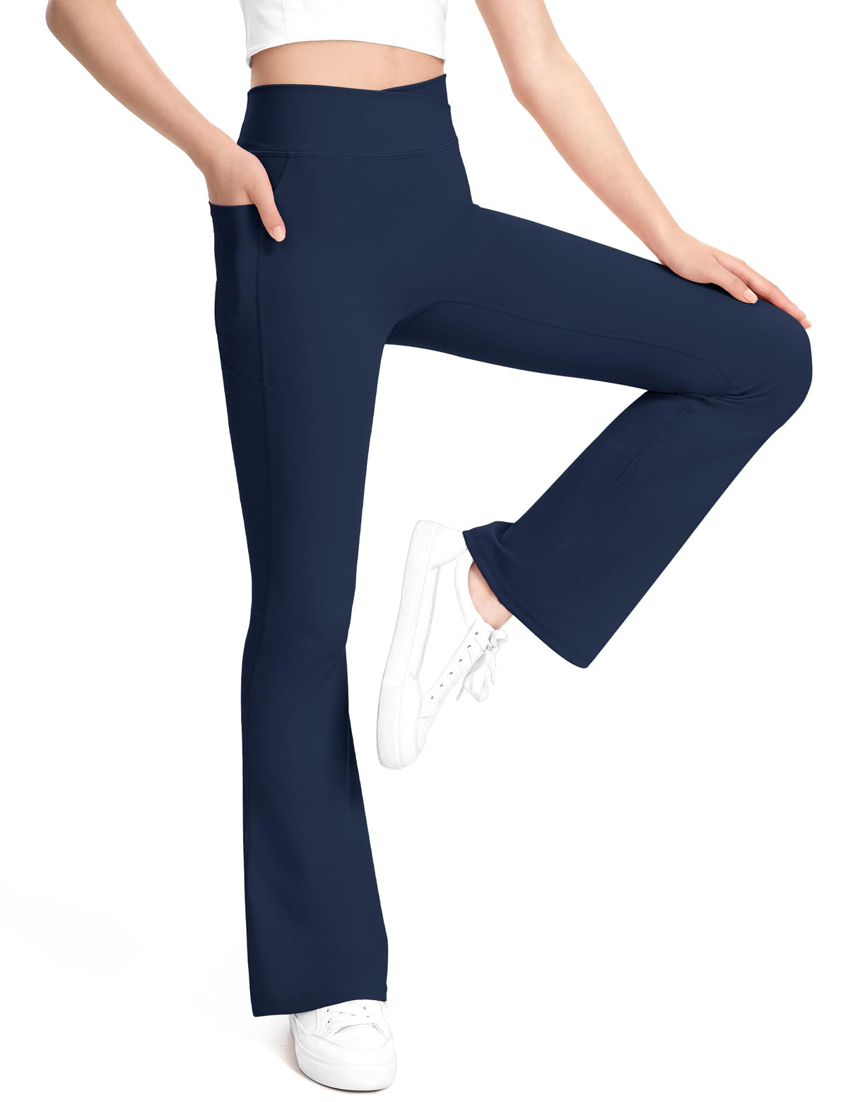 KEREDA Girls Flare Leggings High Waist Bell Bottoms for Kids Yoga Pants