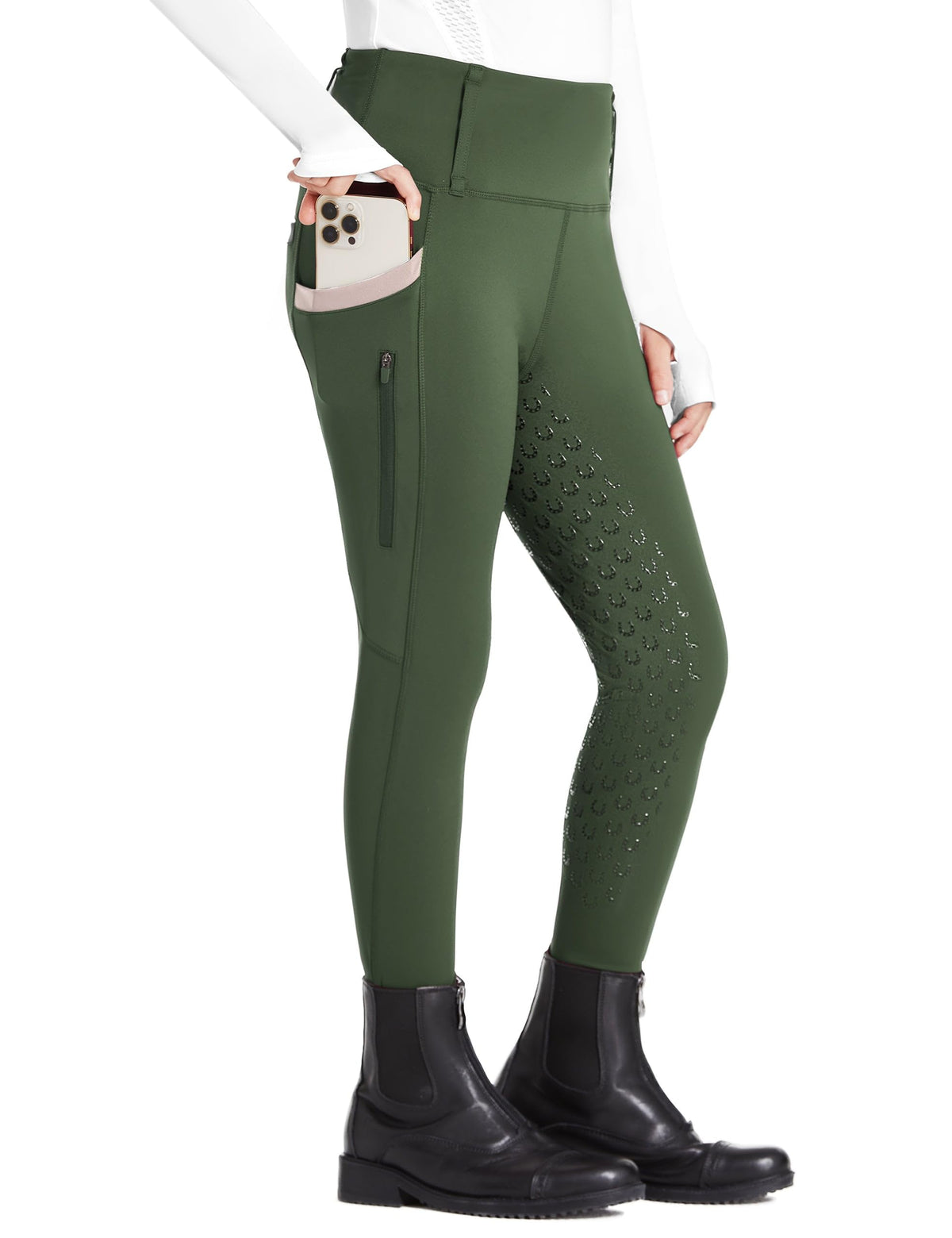 FitsT4 Sports Girls Riding Pants Full Seat High Waist Equestrian Breeches