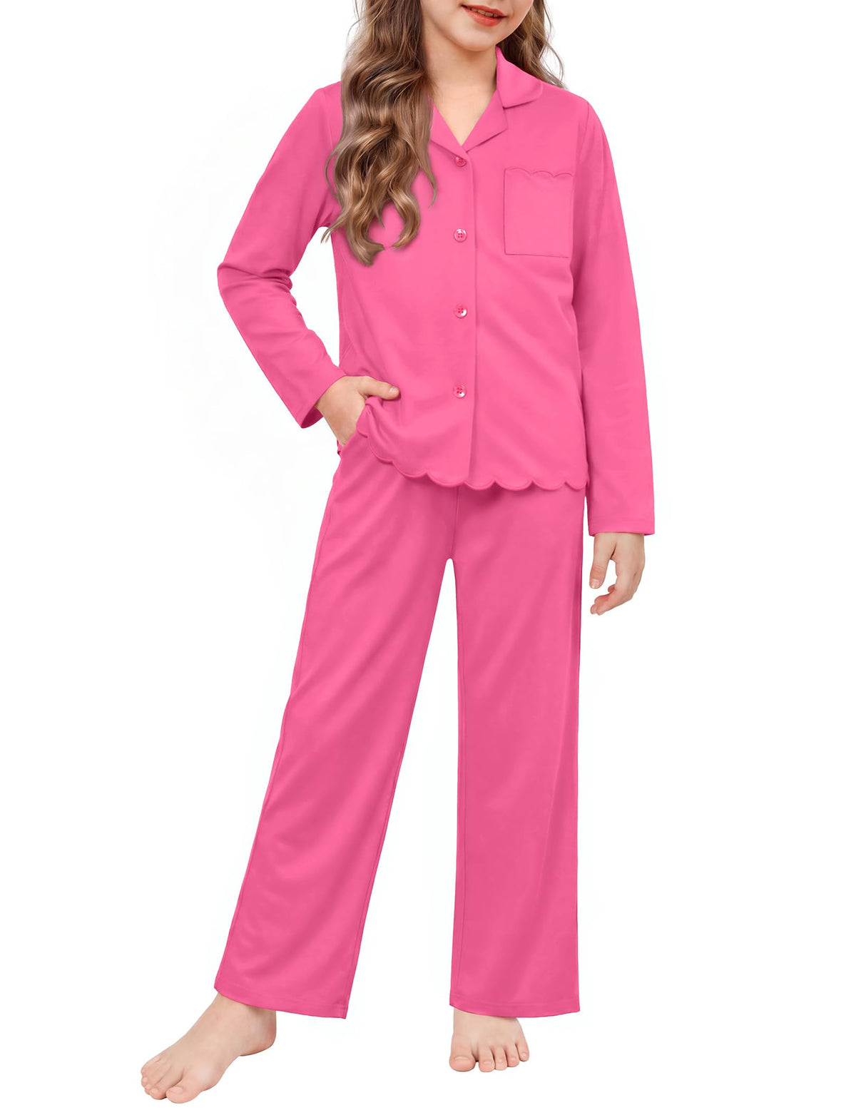 Arshiner Girls Pajamas Long Sleeve Sleepwear Cute Printed Button Down Pjs