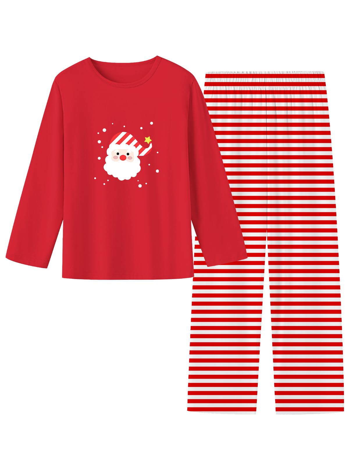 Umeyda 2-Piece Pajama Set for Girls, 100% Cotton Cartoon Pattern Sleepwear Pjs Set Size 5-14