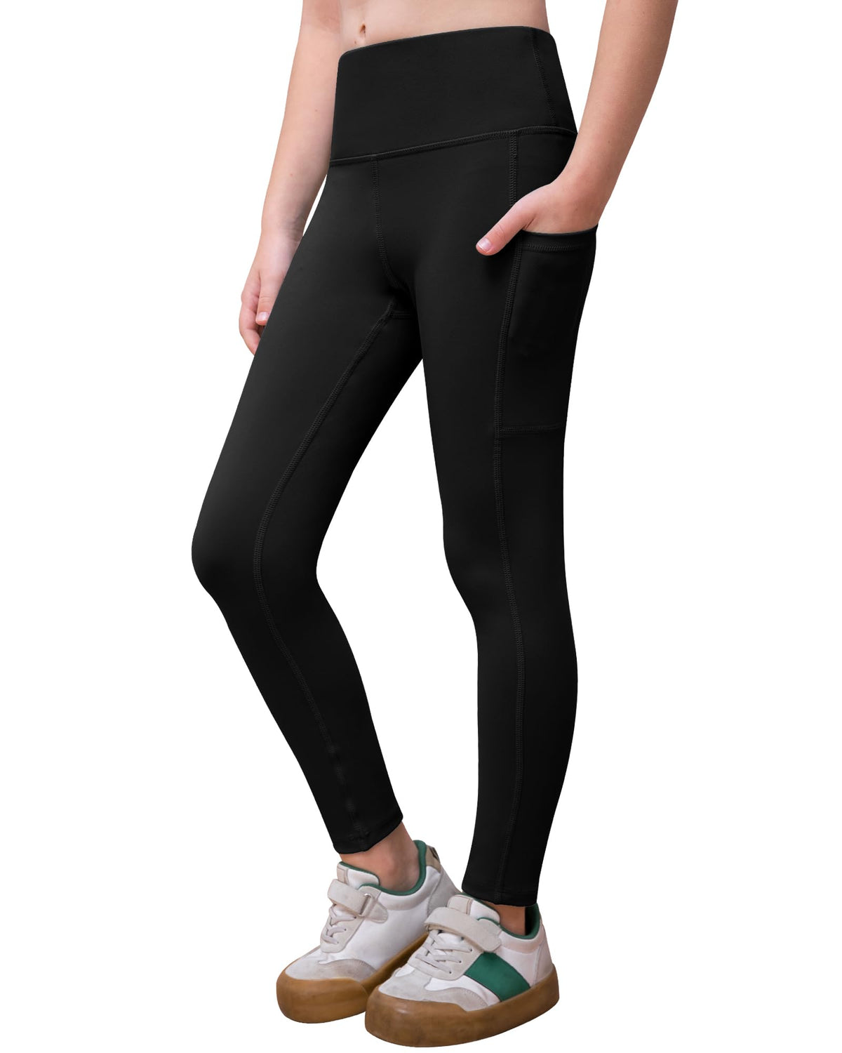 NORMOV Girls Flare Yoga Pants with Pockets,Bell Bottom Wide Leg Athletic Leggings for Teen Kids5-15 Years Old