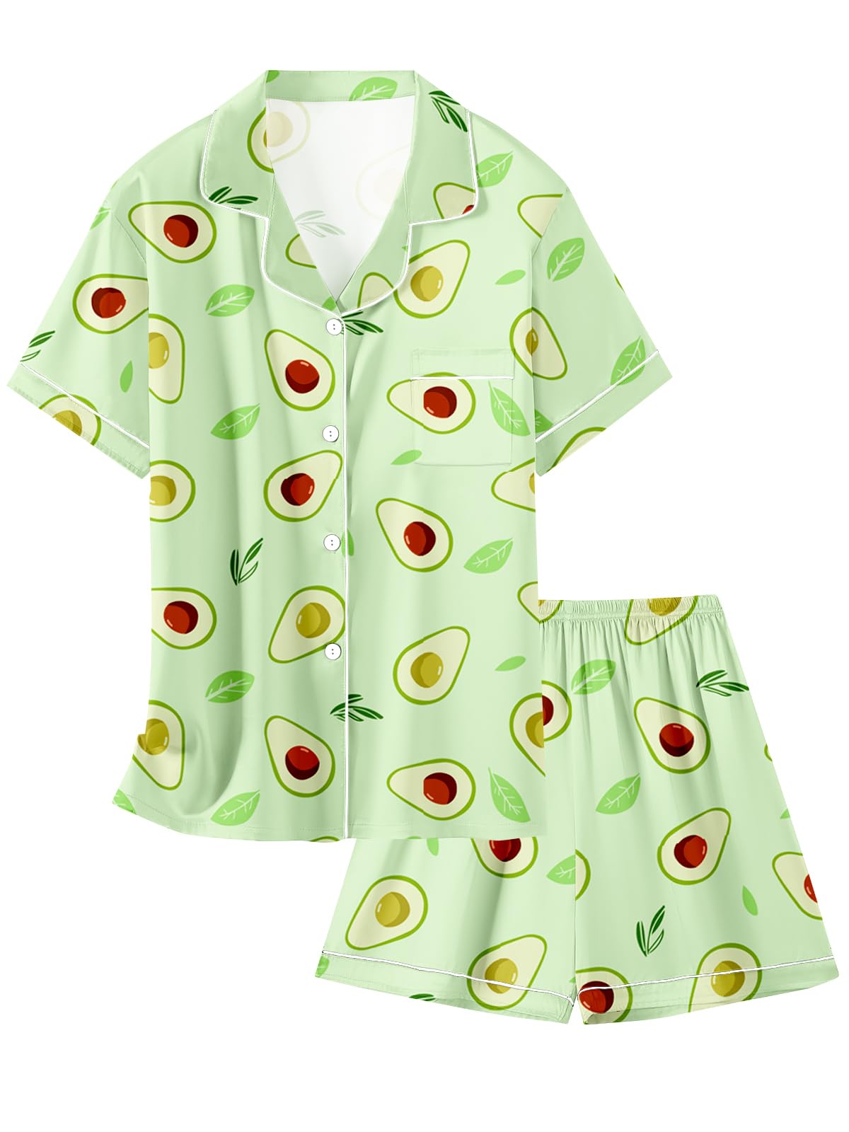 Girls & Womens Satin Pajamas Set, Silk Button-Down Sleepwear 2 Piece Nightwear, 3 Years - Women XXL