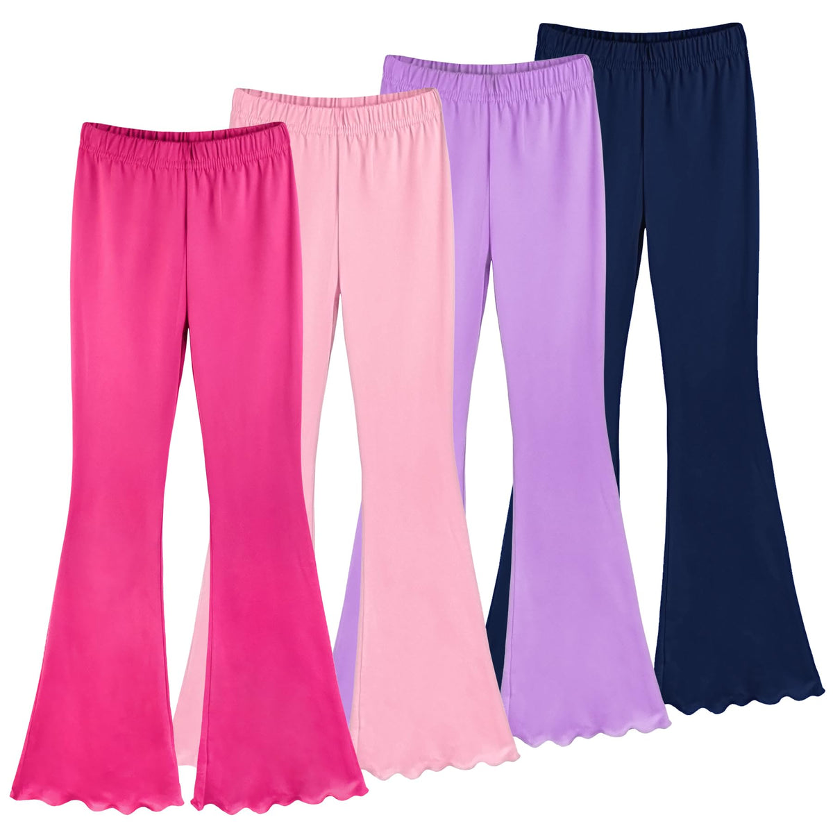 ZukoCert Girls Flare Leggings, Mid Waist Bell Bottom Pants for Kids, Kids Flare Pants Size 4-13Y