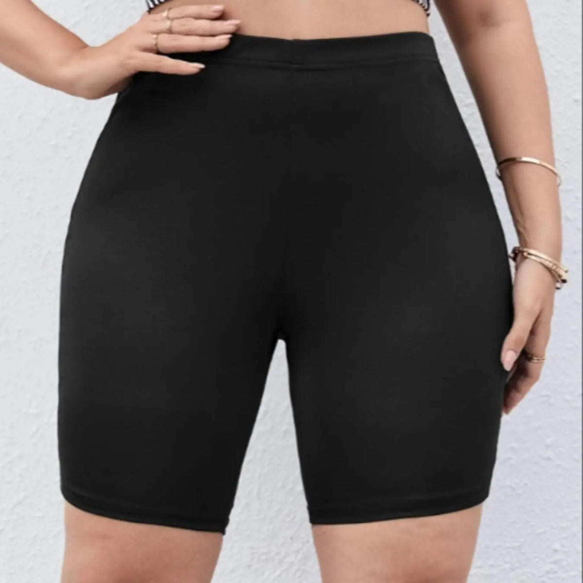 Women's Solid Color Ribbed Skinny Shorts, Casual Comfy Breathable Seamless Leggings for Daily Wear, Ladies Bottoms for Summer