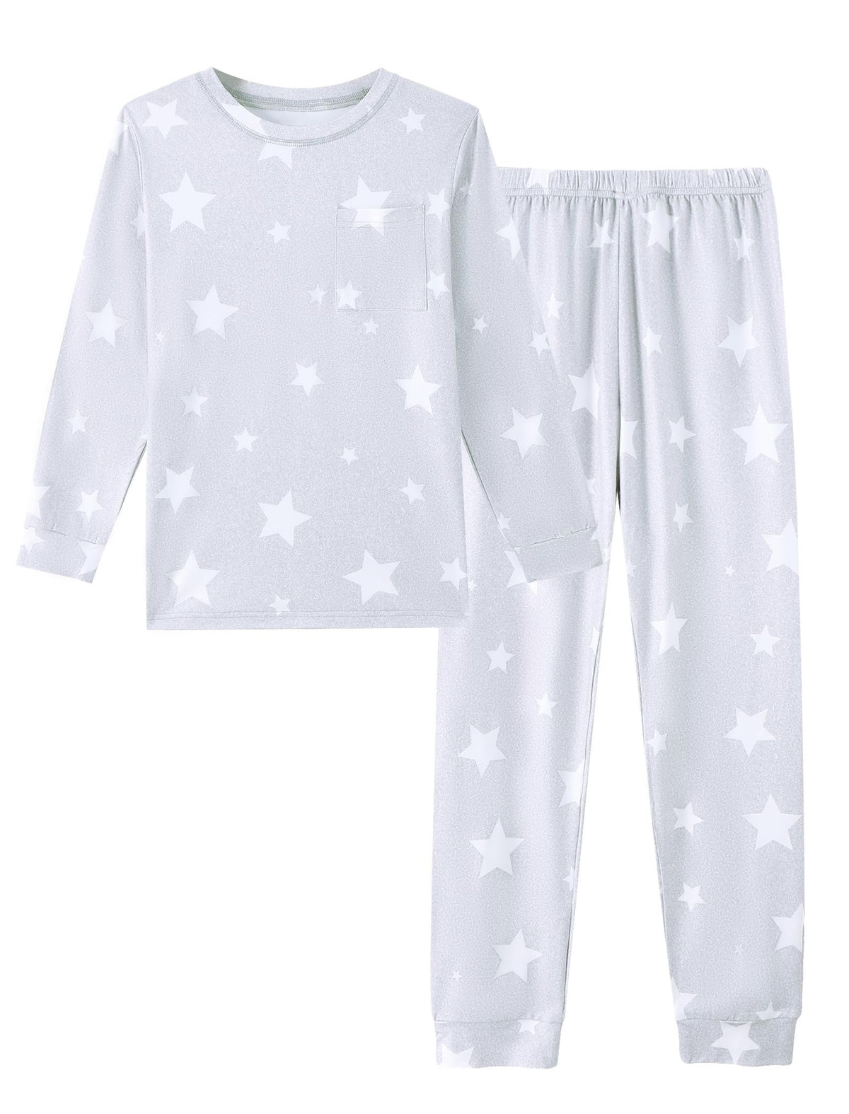 Mikrdoo Girls Pajamas Soft Stretch 2Pc Long Sleeve Top & Pants Size 8-16
