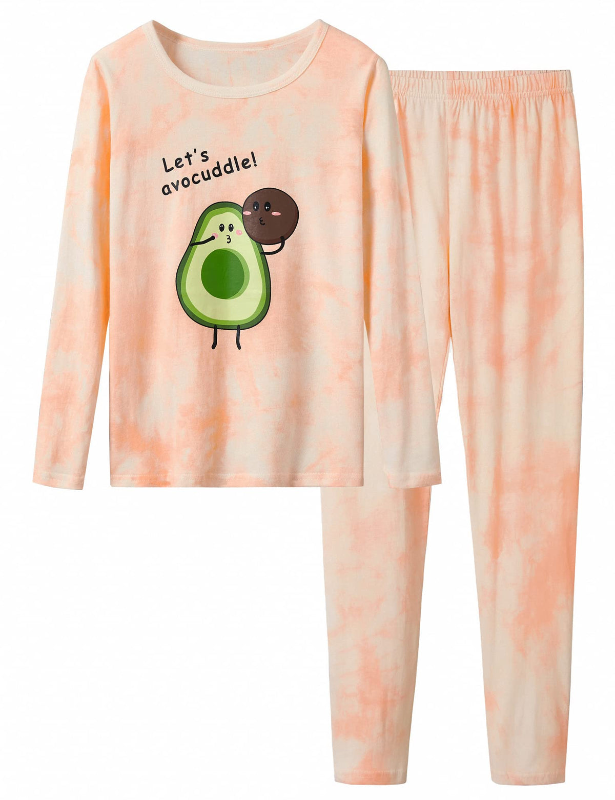 Beezizac Girls' 100% Cotton Pajama Set, Tie-Dye with Various Prints, 4T–18