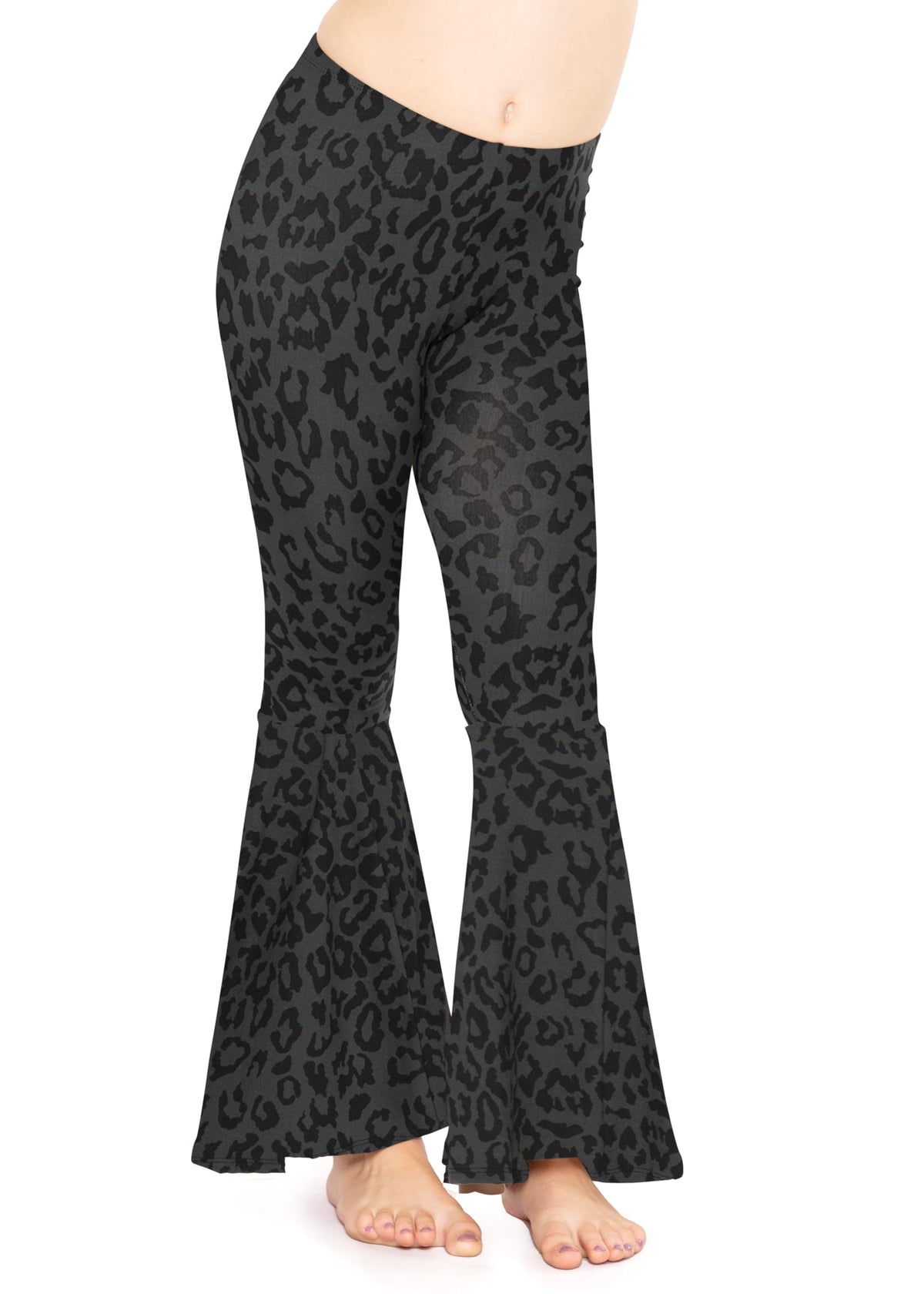 STRETCH IS COMFORT Girls Stretch Bell Bottoms Flare Pants Little | Big Kid Ruffle Bootcut Leggings | Sizes 2-14