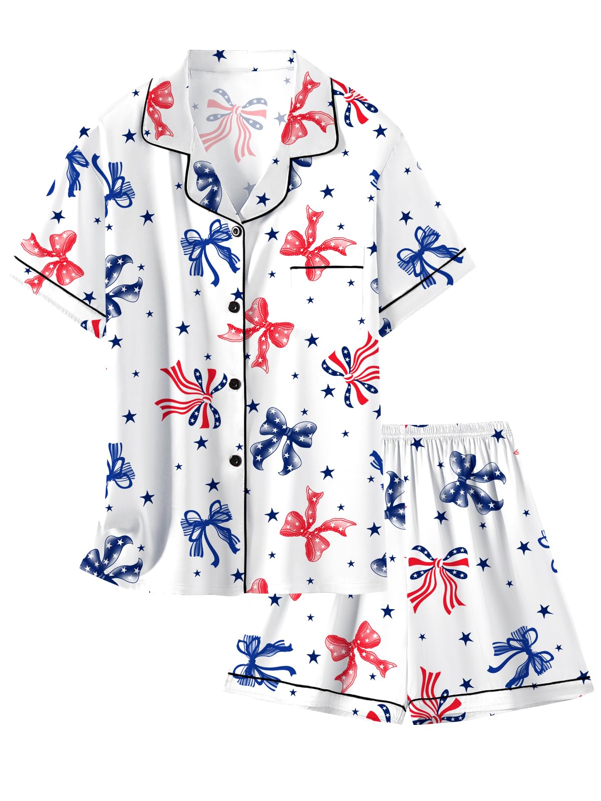 Girls & Womens Satin Pajamas Set, Silk Button-Down Sleepwear 2 Piece Nightwear, 3 Years - Women XXL