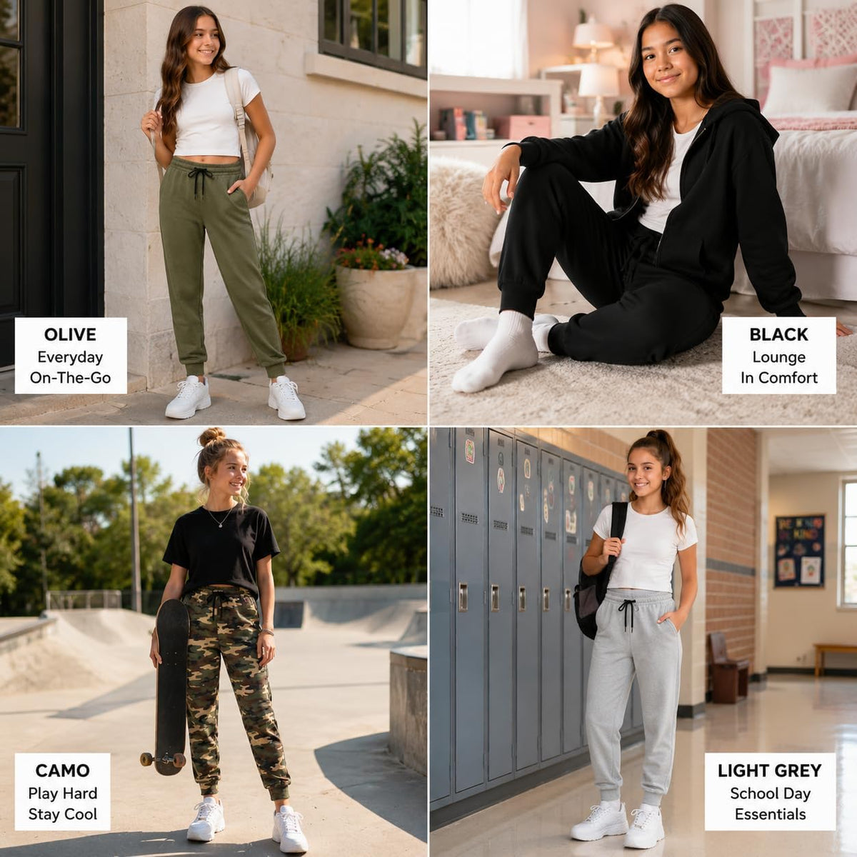 Sweet Hearts Girls Sweatpants 3 Pack Super Soft Performance Joggers